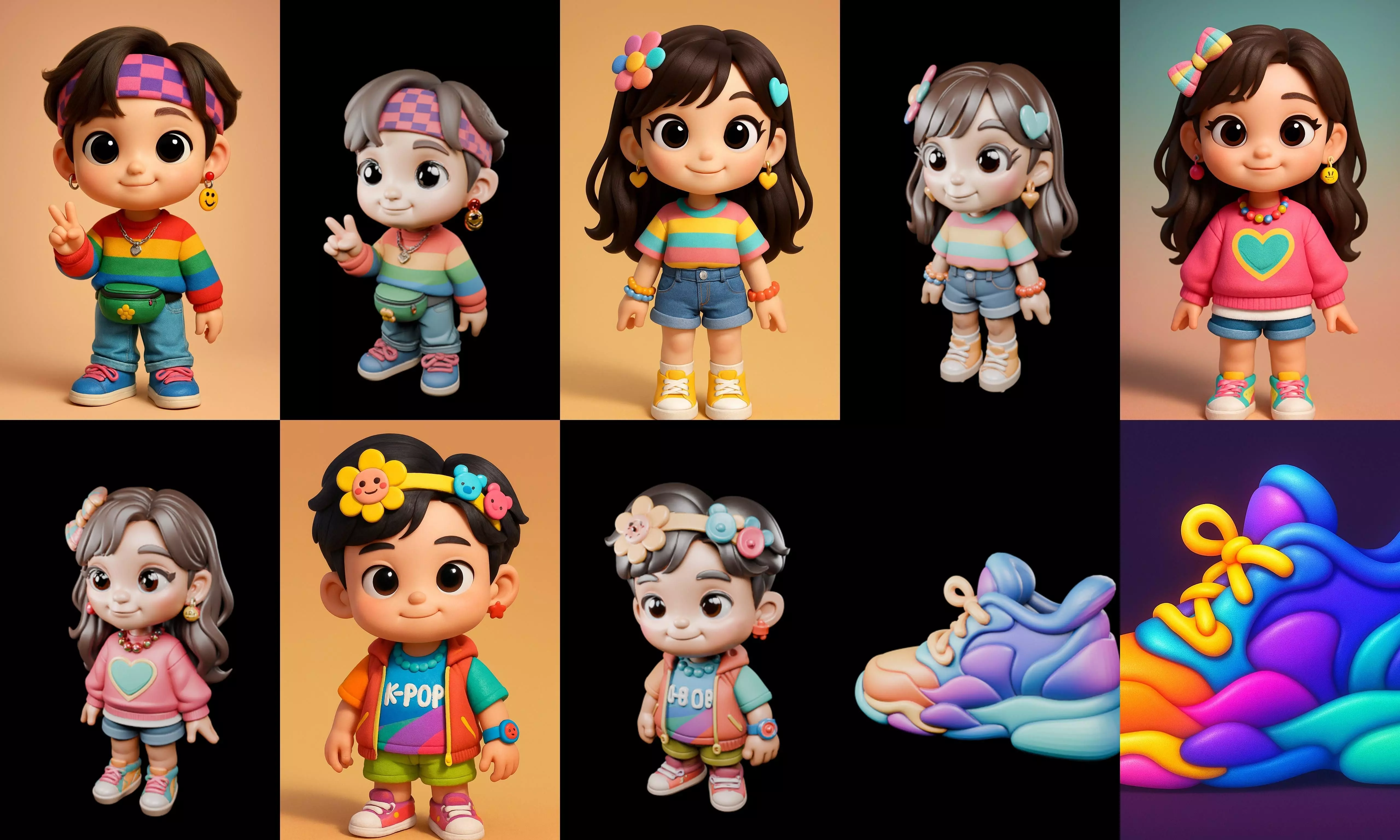 sweet figurine bundle 6 pack 100 glb 3D model_10