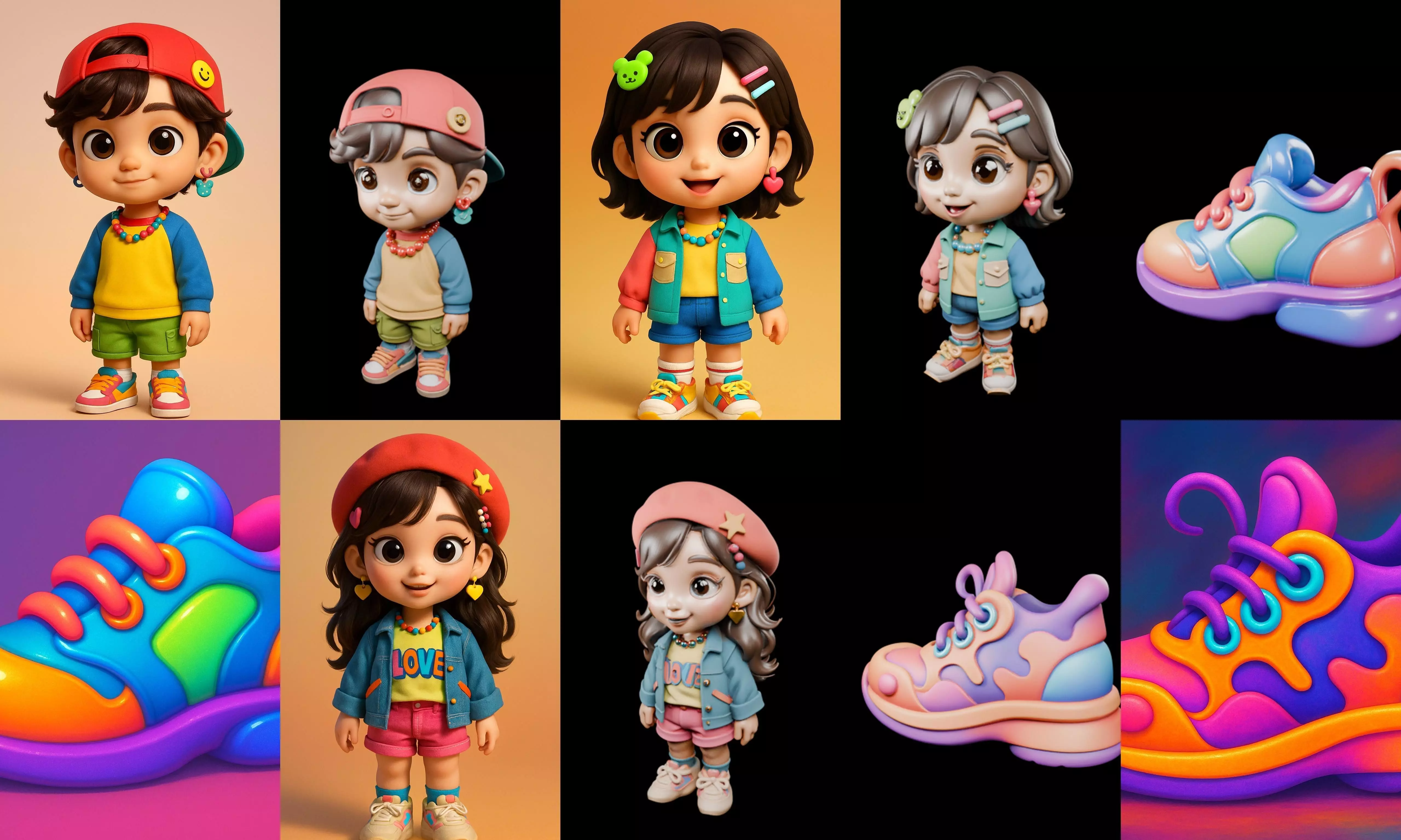 sweet figurine bundle 6 pack 100 glb 3D model_2