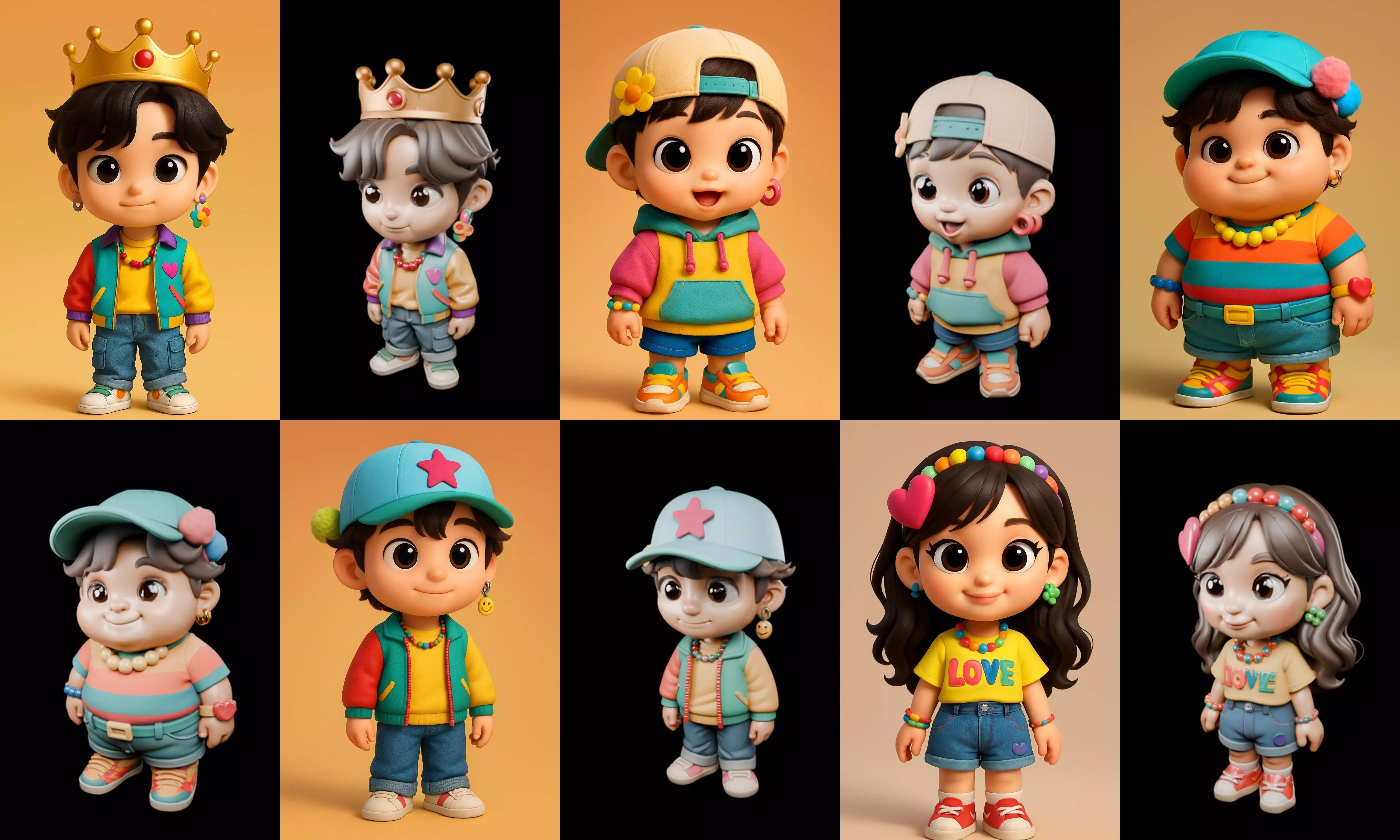 sweet figurine bundle 6 pack 100 glb 3D model_5