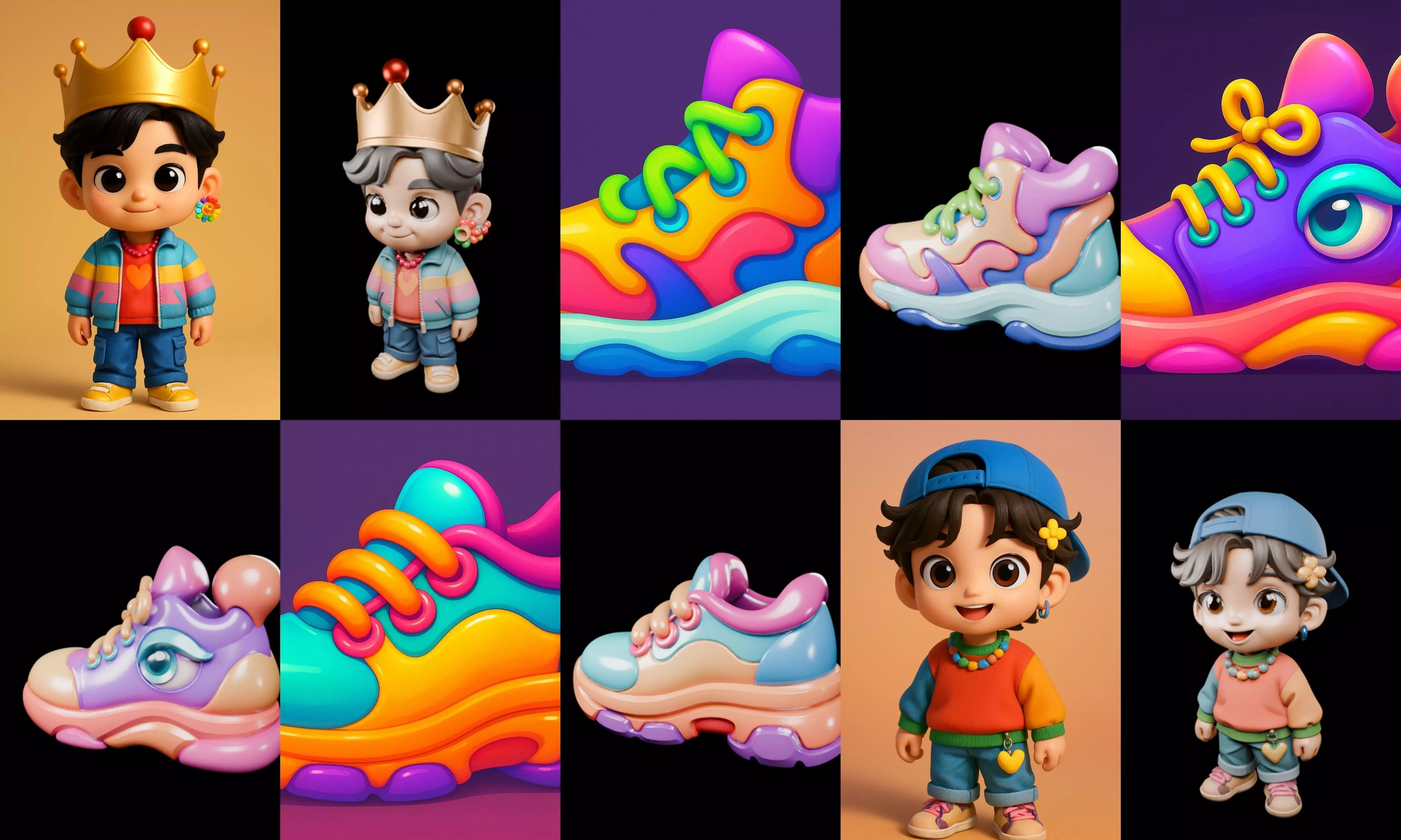 sweet figurine bundle 6 pack 100 glb 3D model_4