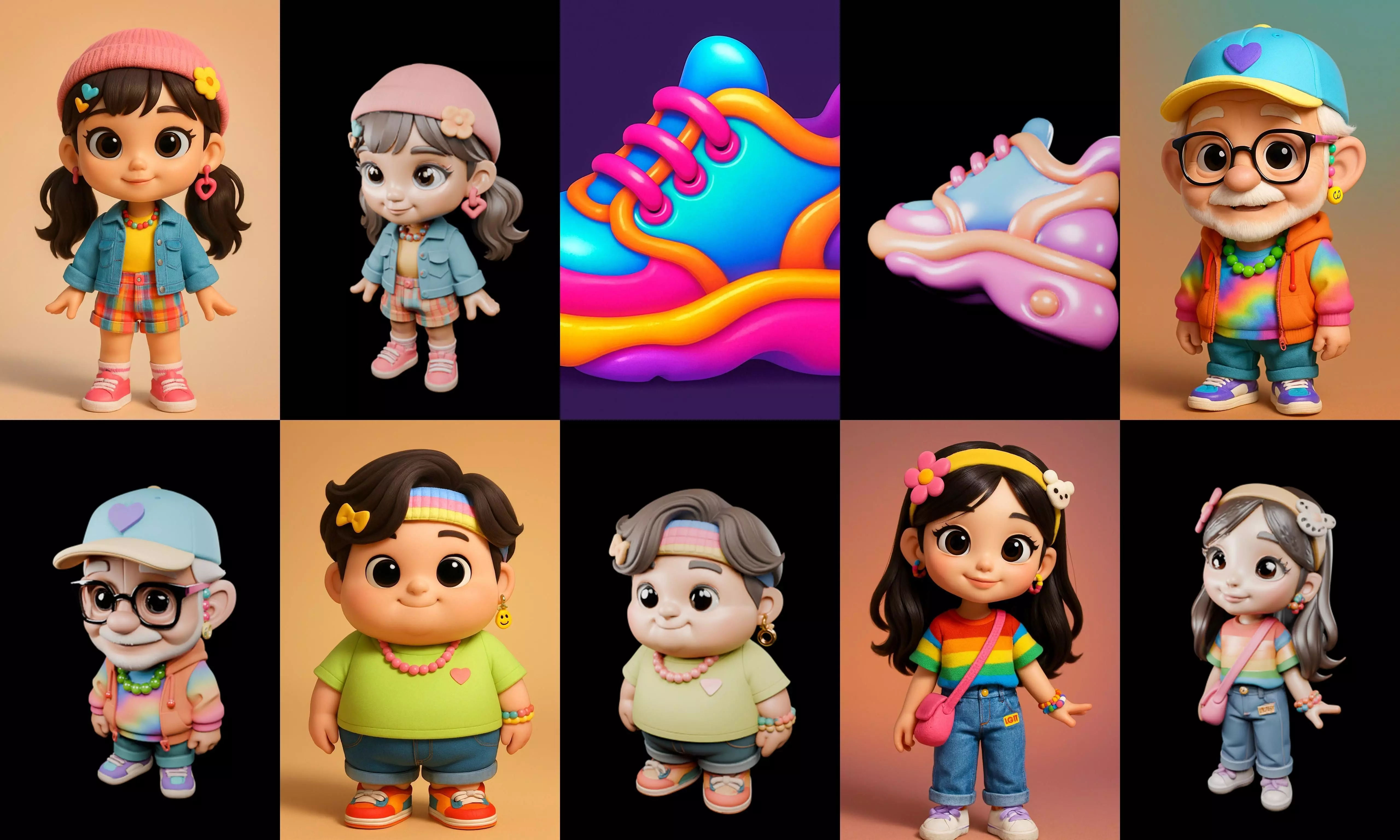 sweet figurine bundle 6 pack 100 glb 3D model_3