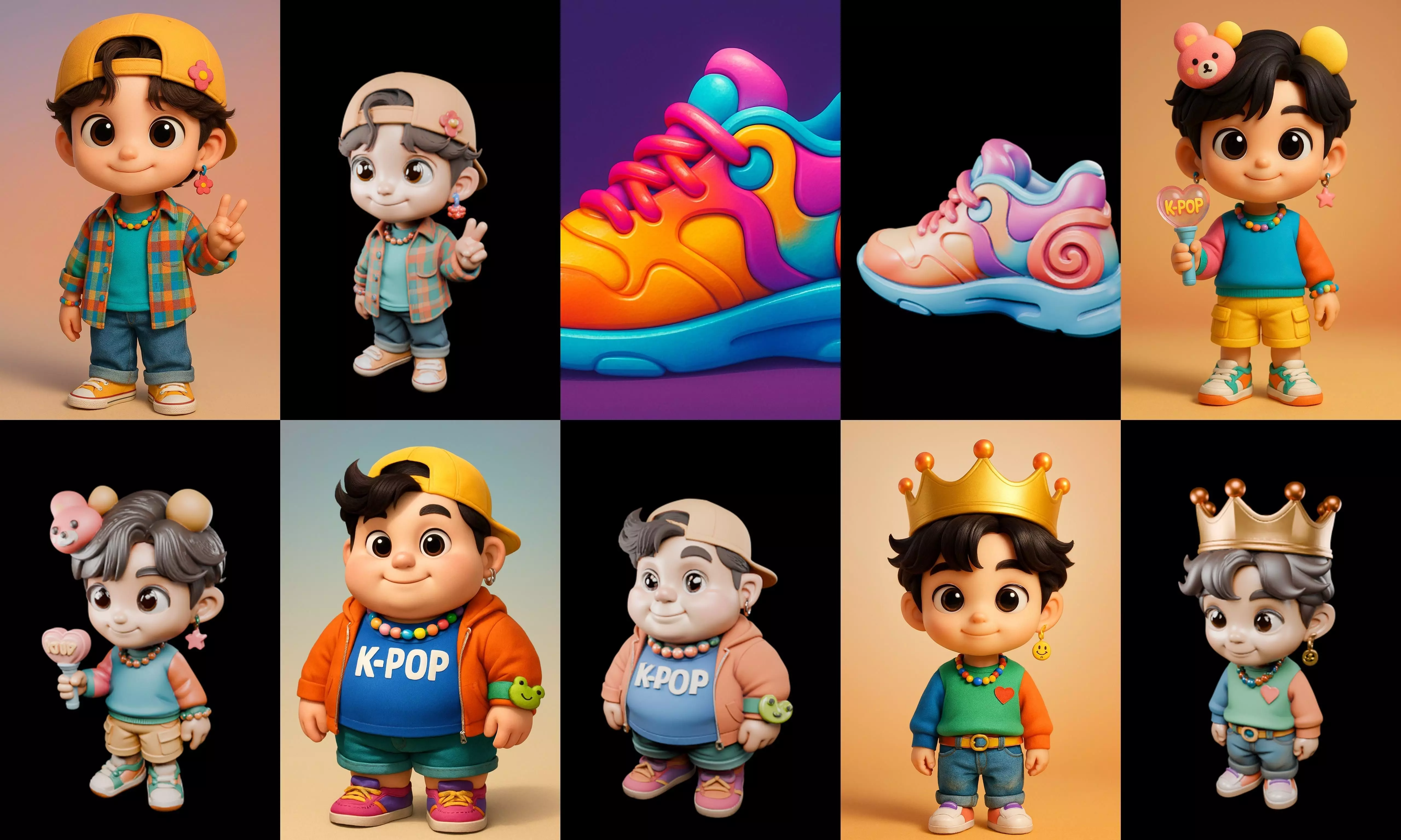 sweet figurine bundle 6 pack 100 glb 3D model_6