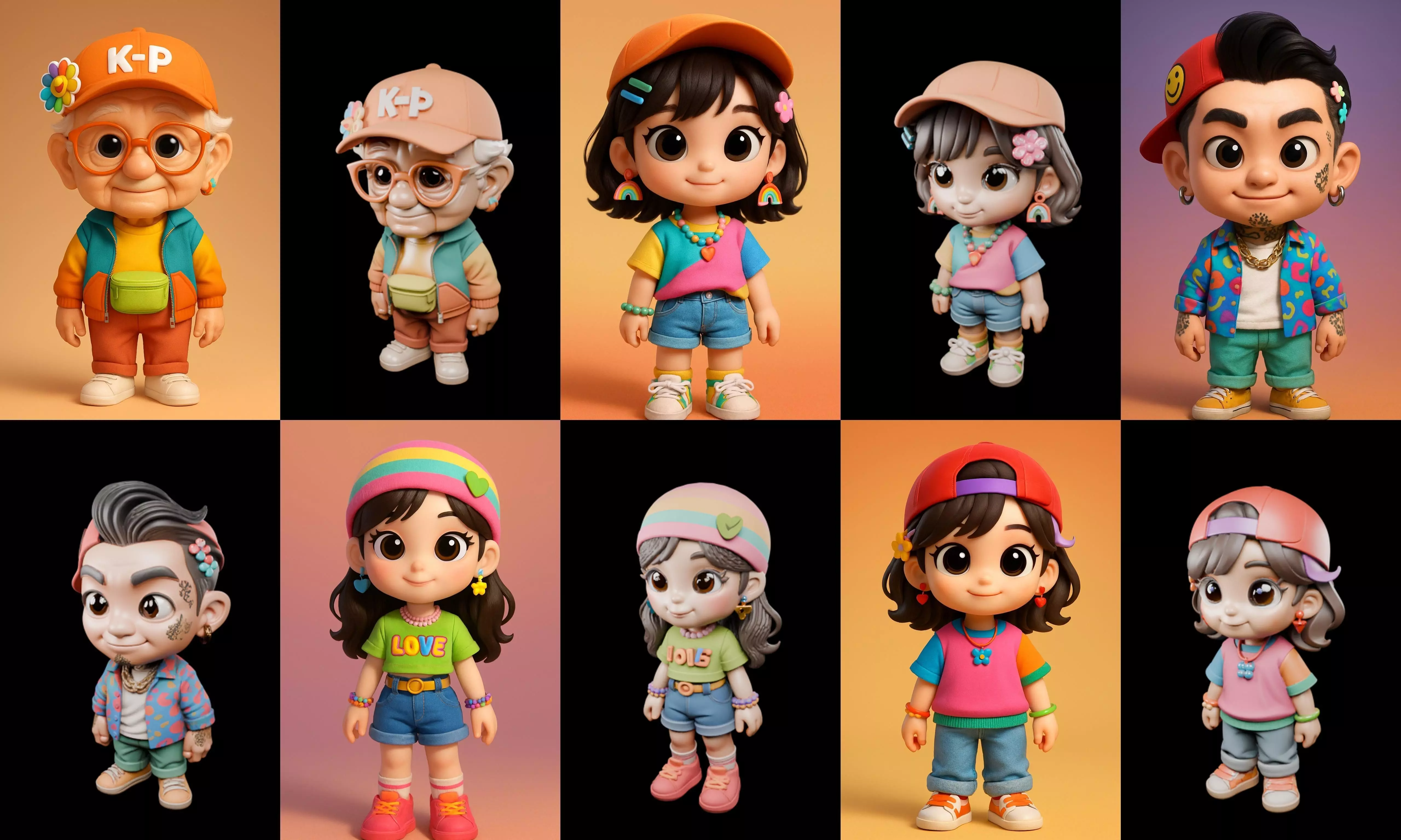 sweet figurine bundle 6 pack 100 glb 3D model_11