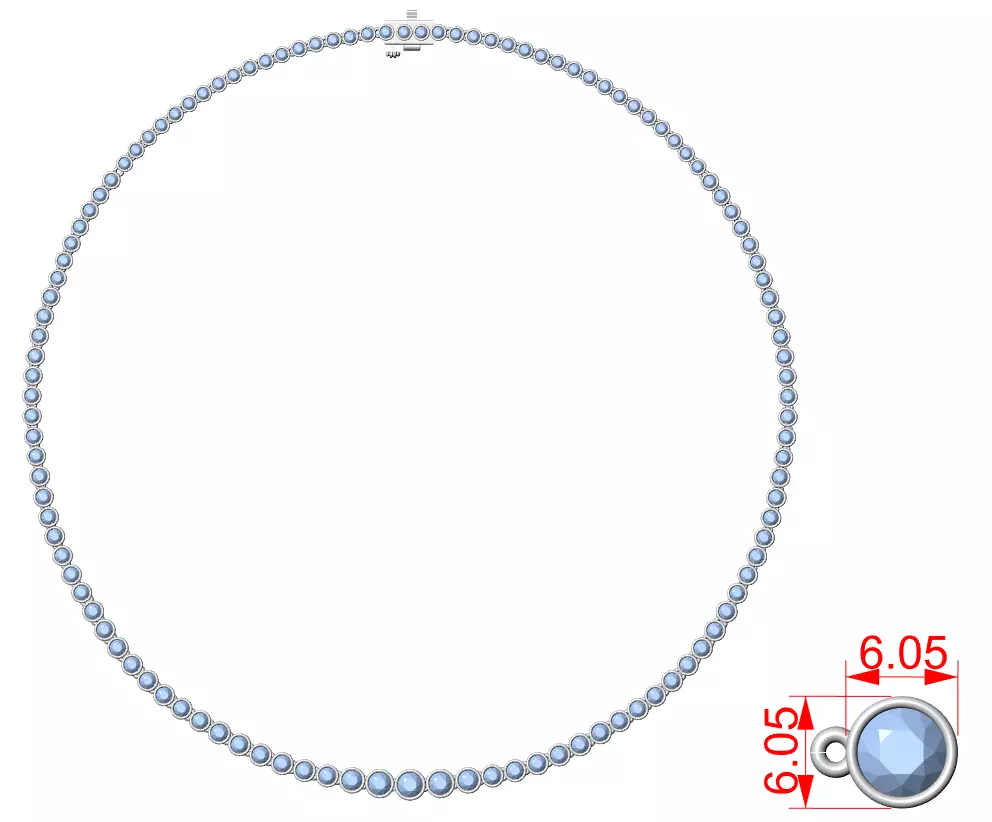 Diamond Necklace 3dm stl renders animation videos details 3D print model_1