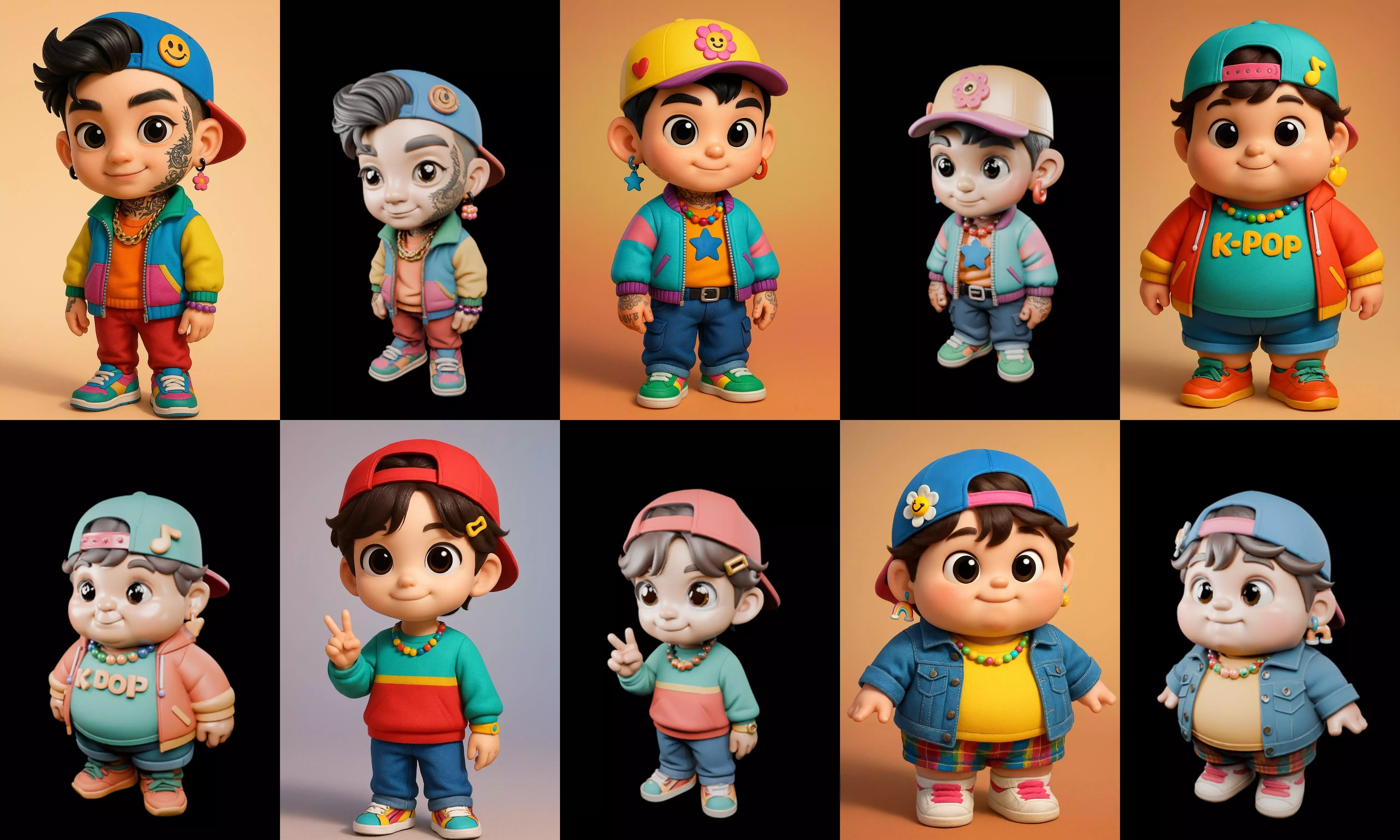 sweet figurine bundle 3 pack 100 glb 3D model_19