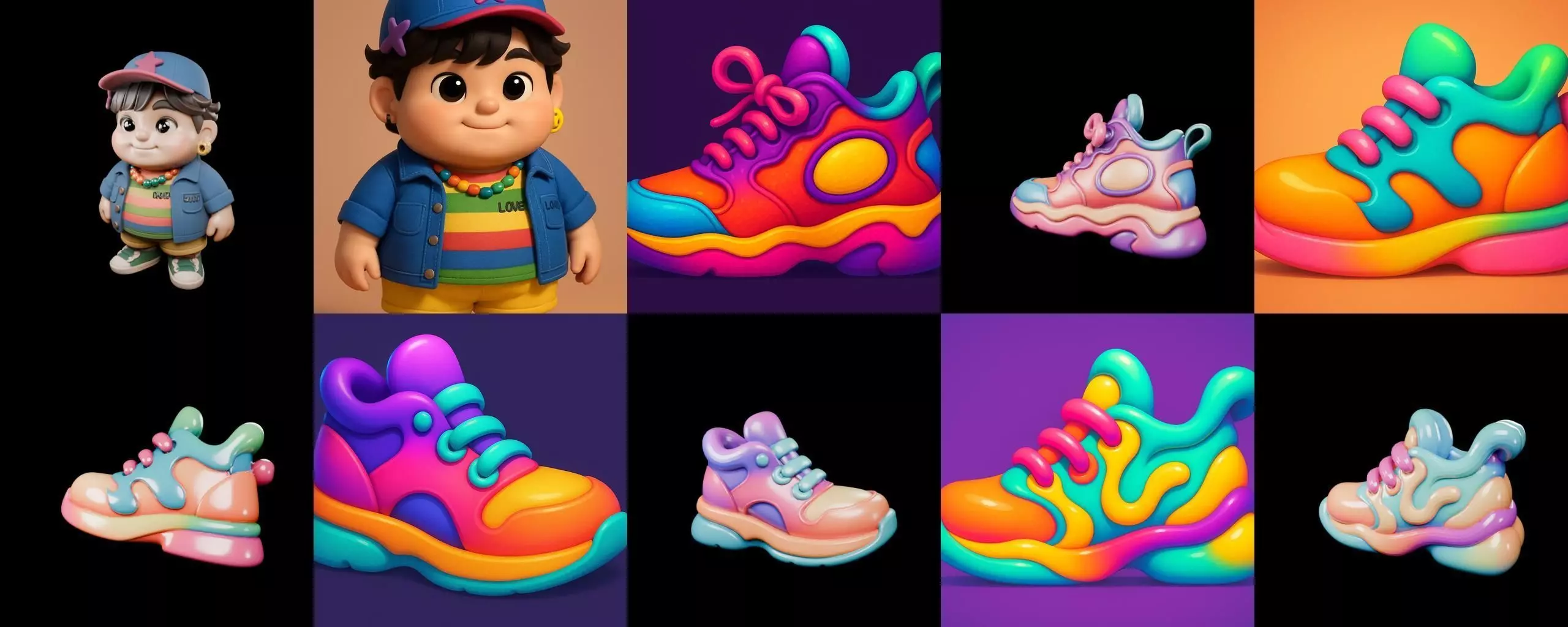 sweet figurine bundle 3 pack 100 glb 3D model_7