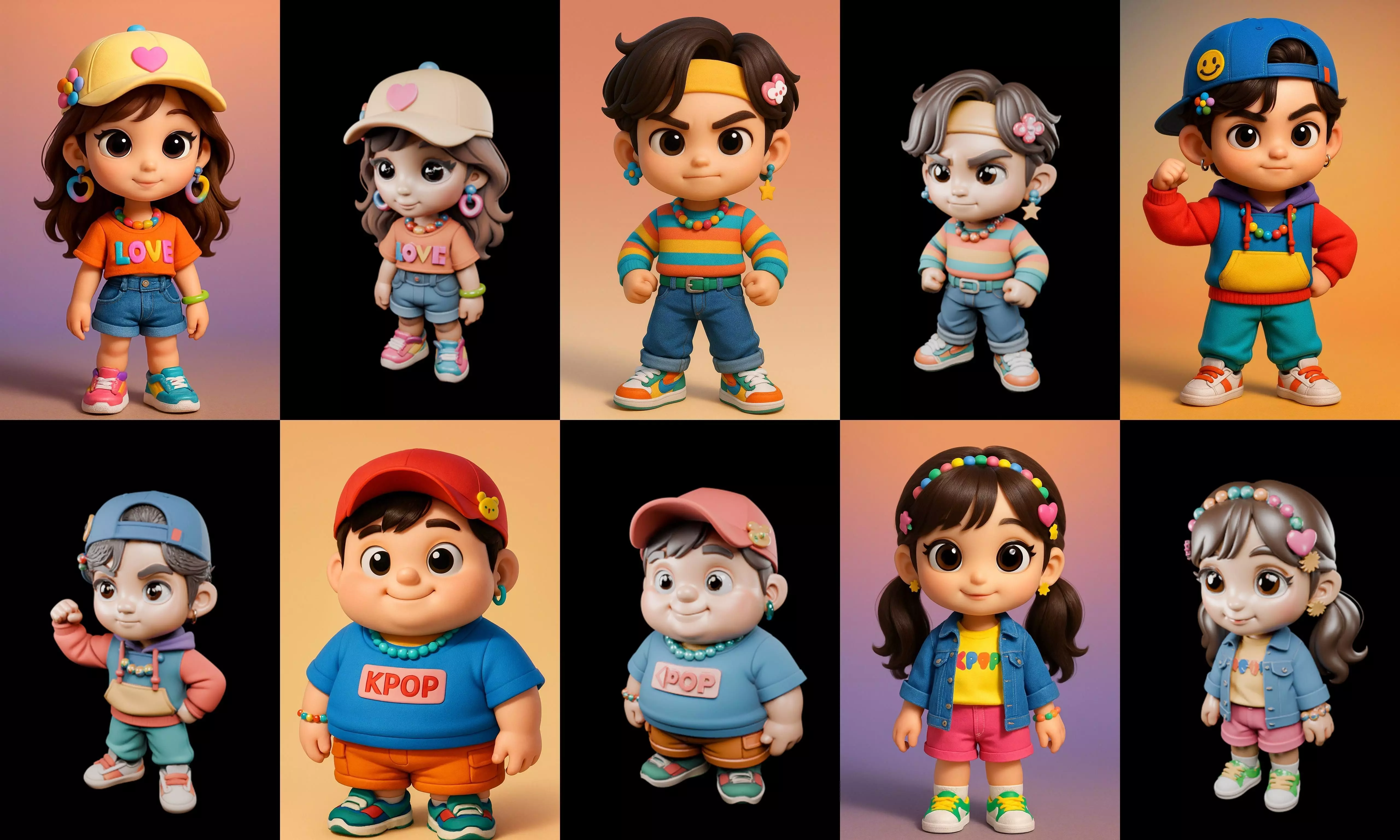 sweet figurine bundle 3 pack 100 glb 3D model_15