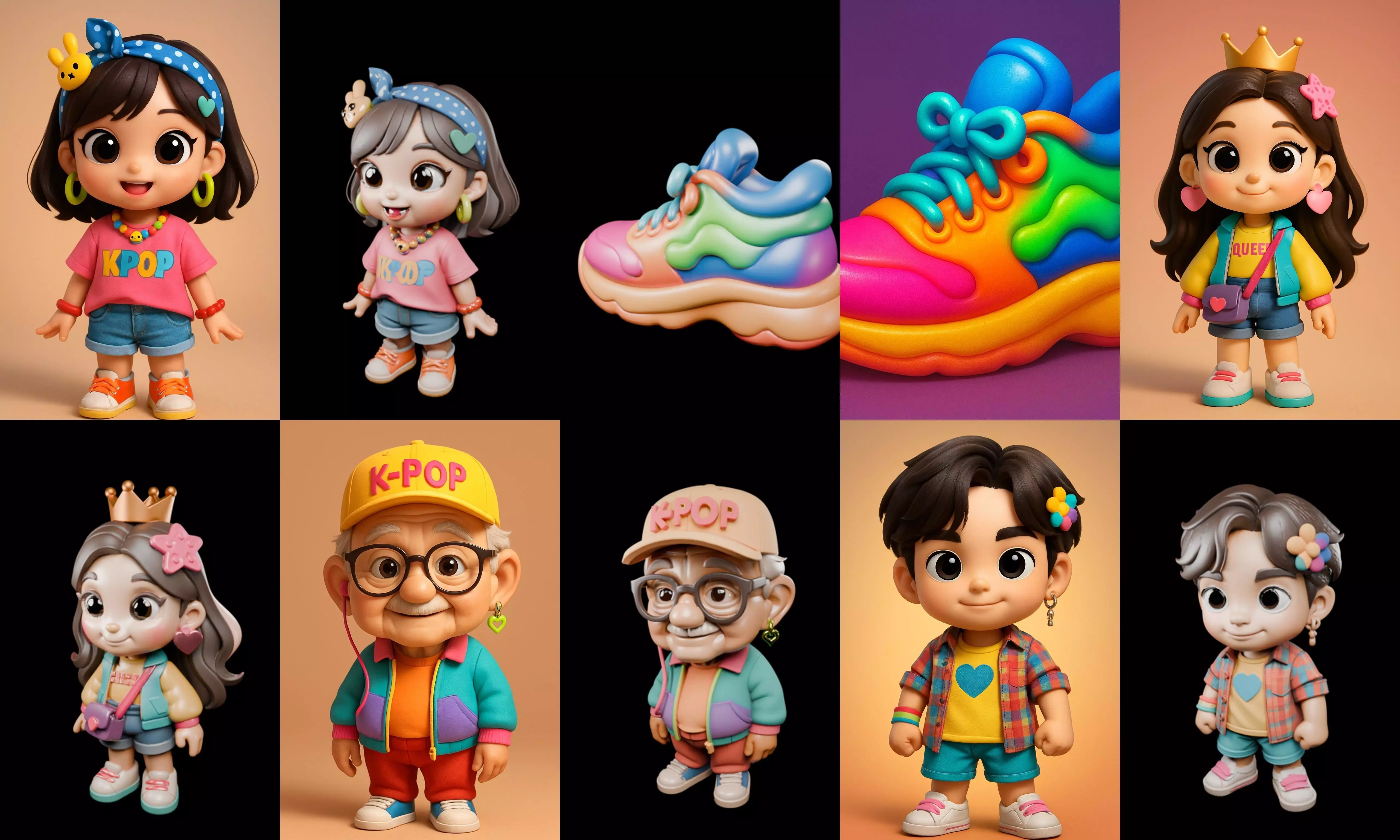 sweet figurine bundle 3 pack 100 glb 3D model_6