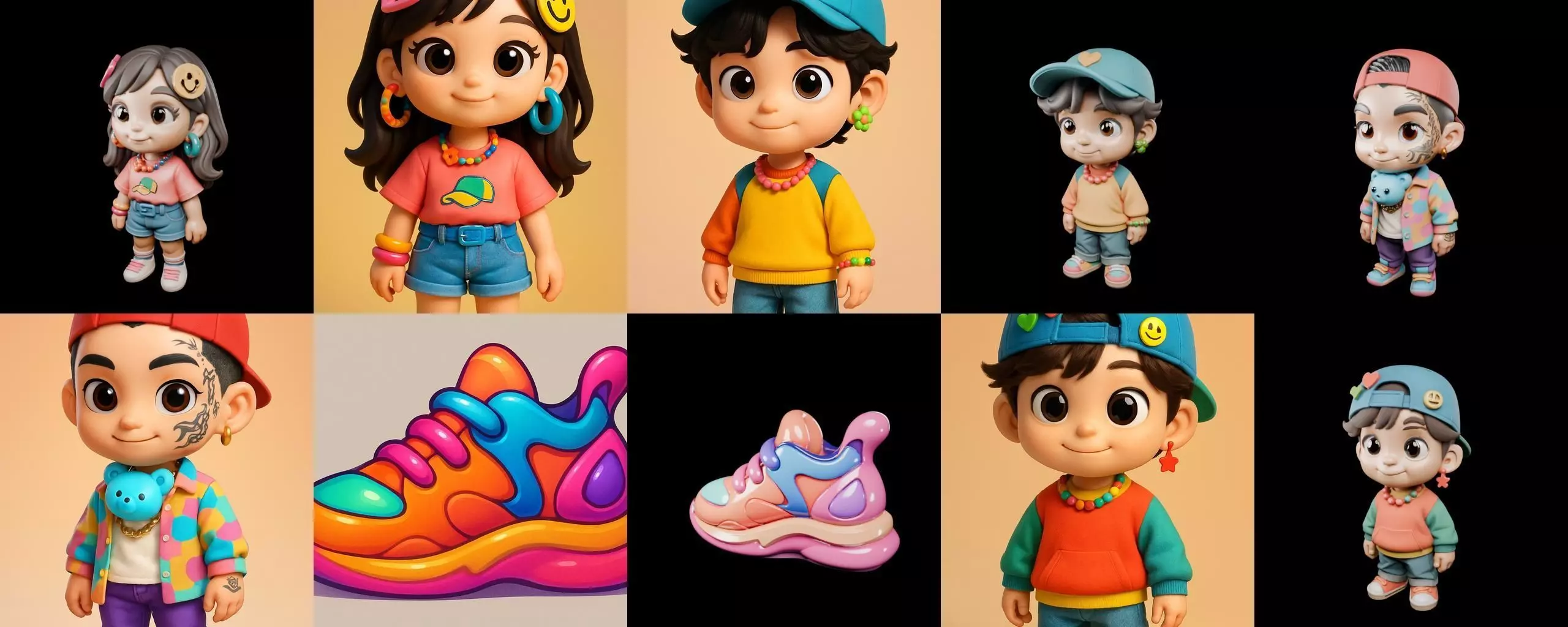 sweet figurine bundle 3 pack 100 glb 3D model_11