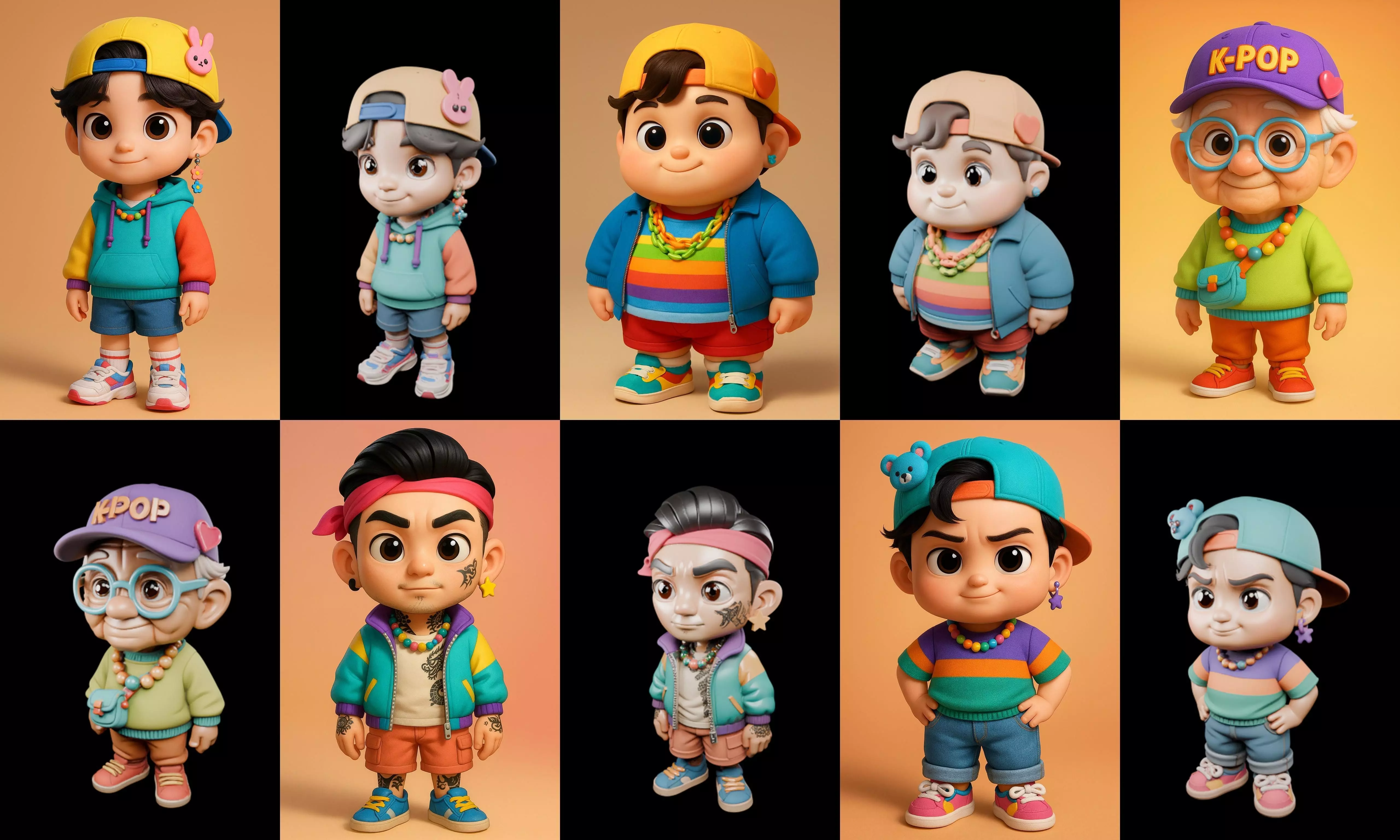 sweet figurine bundle 3 pack 100 glb 3D model_1