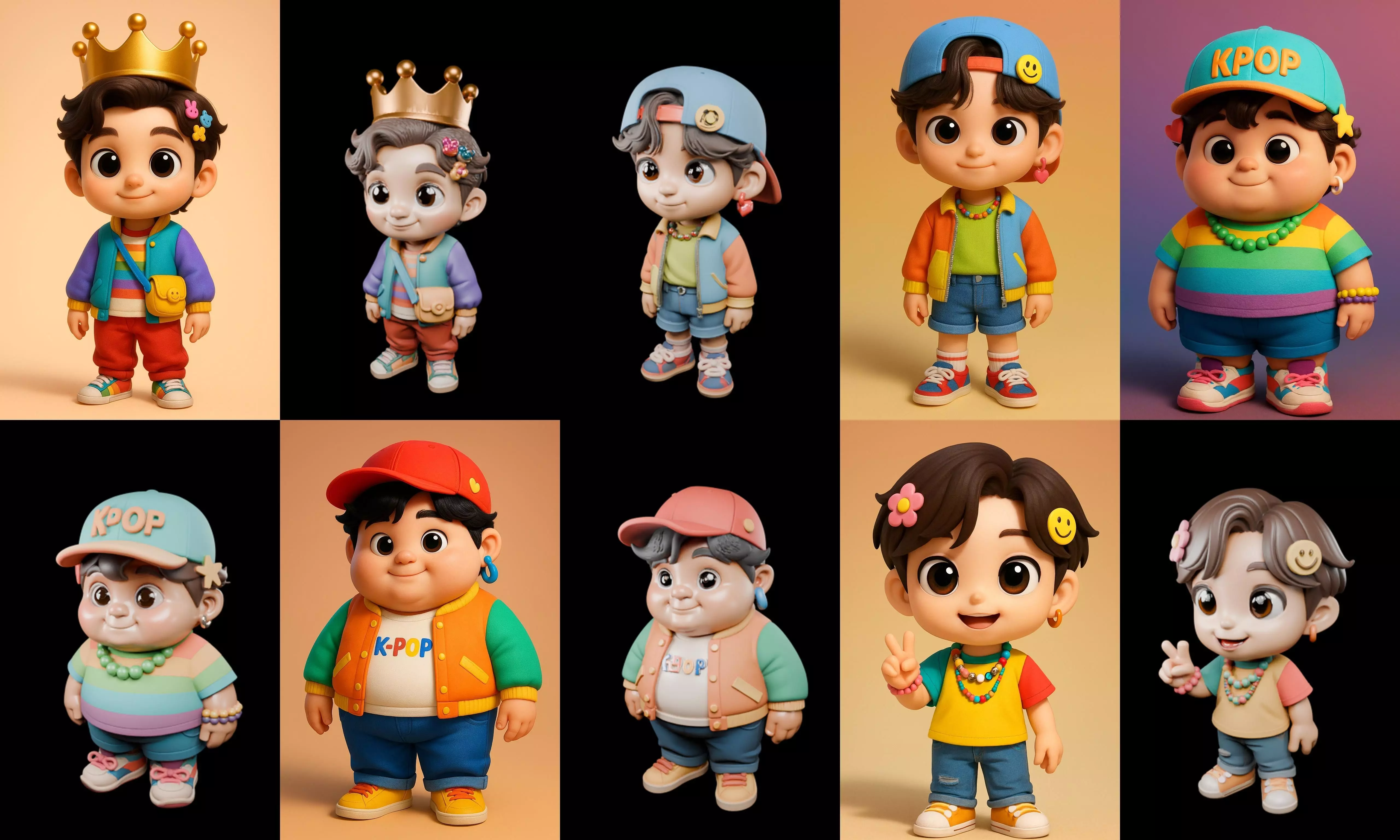 sweet figurine bundle 3 pack 100 glb 3D model_16