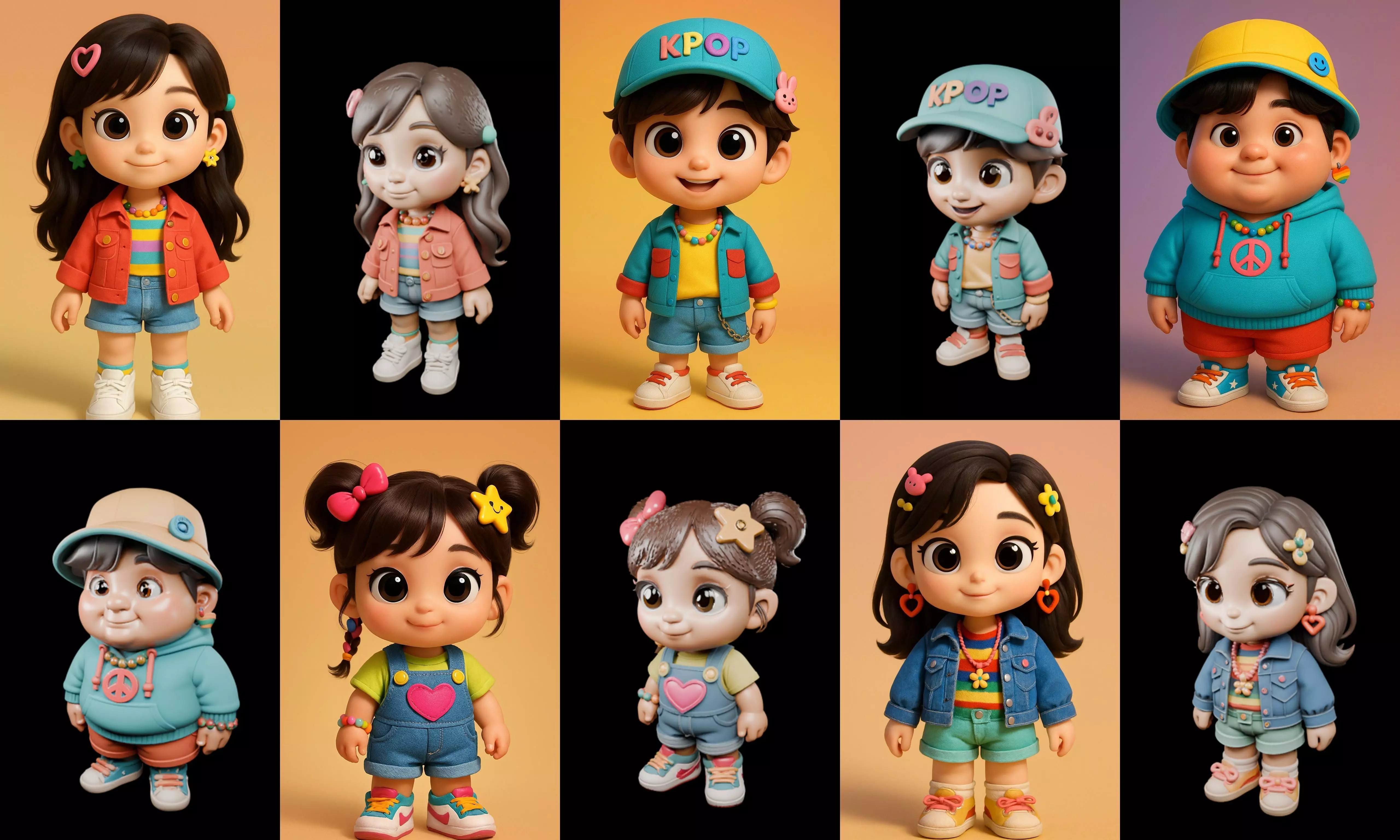 sweet figurine bundle 3 pack 100 glb 3D model_9