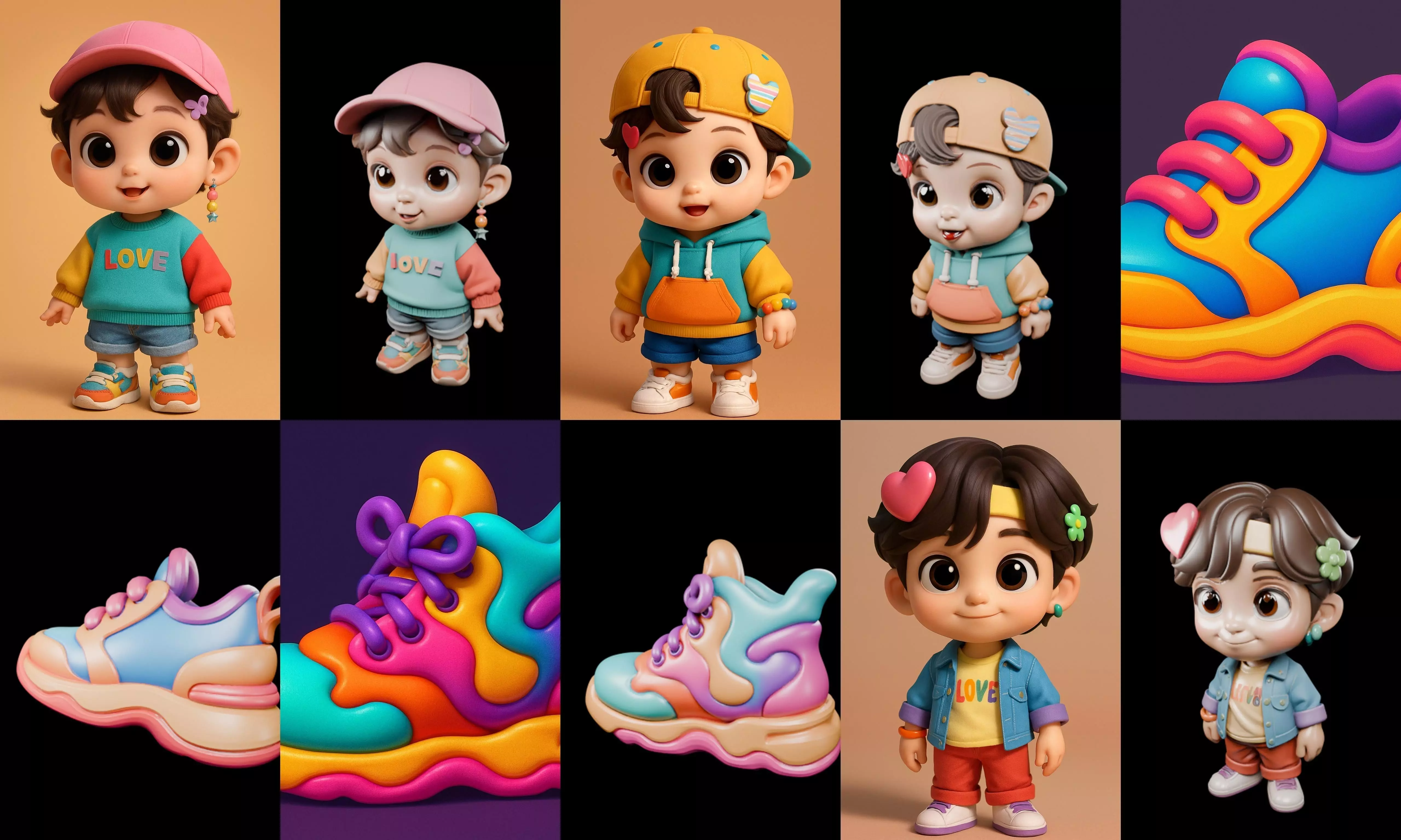 sweet figurine bundle 3 pack 100 glb 3D model_8