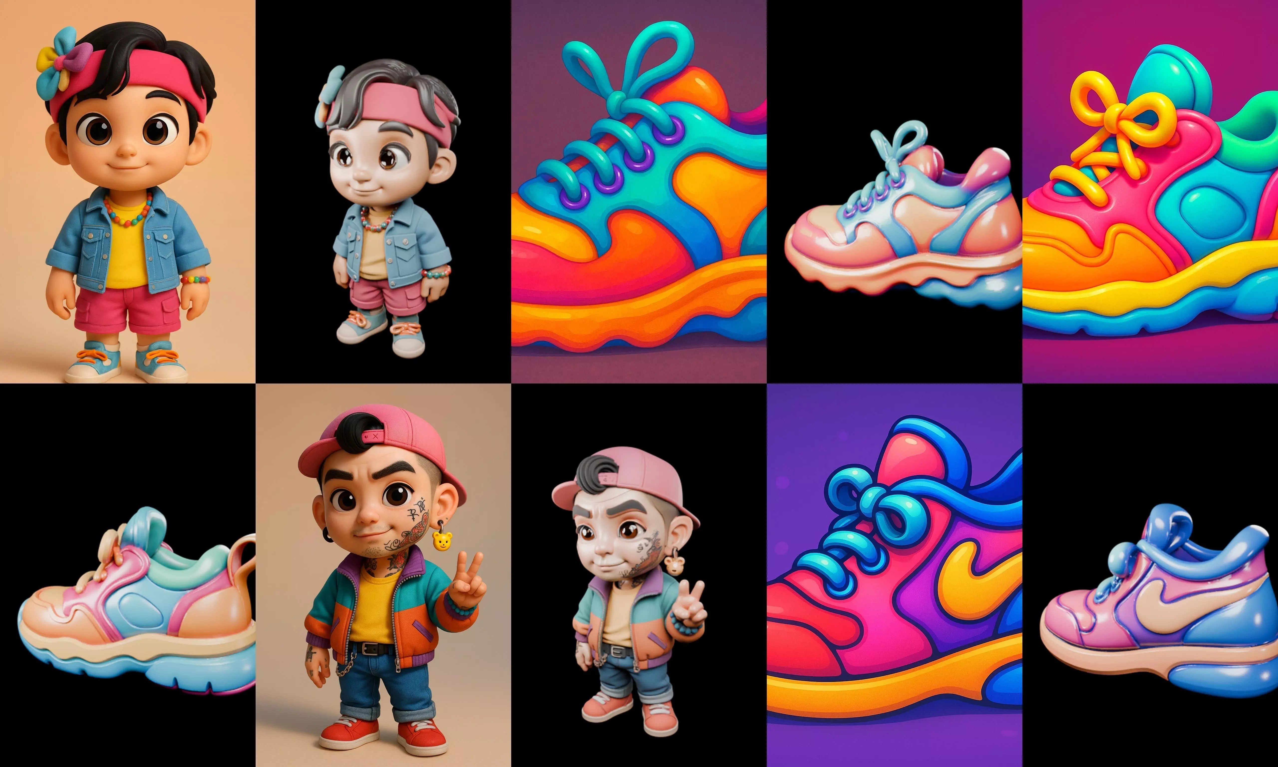 sweet figurine bundle 3 pack 100 glb 3D model_14