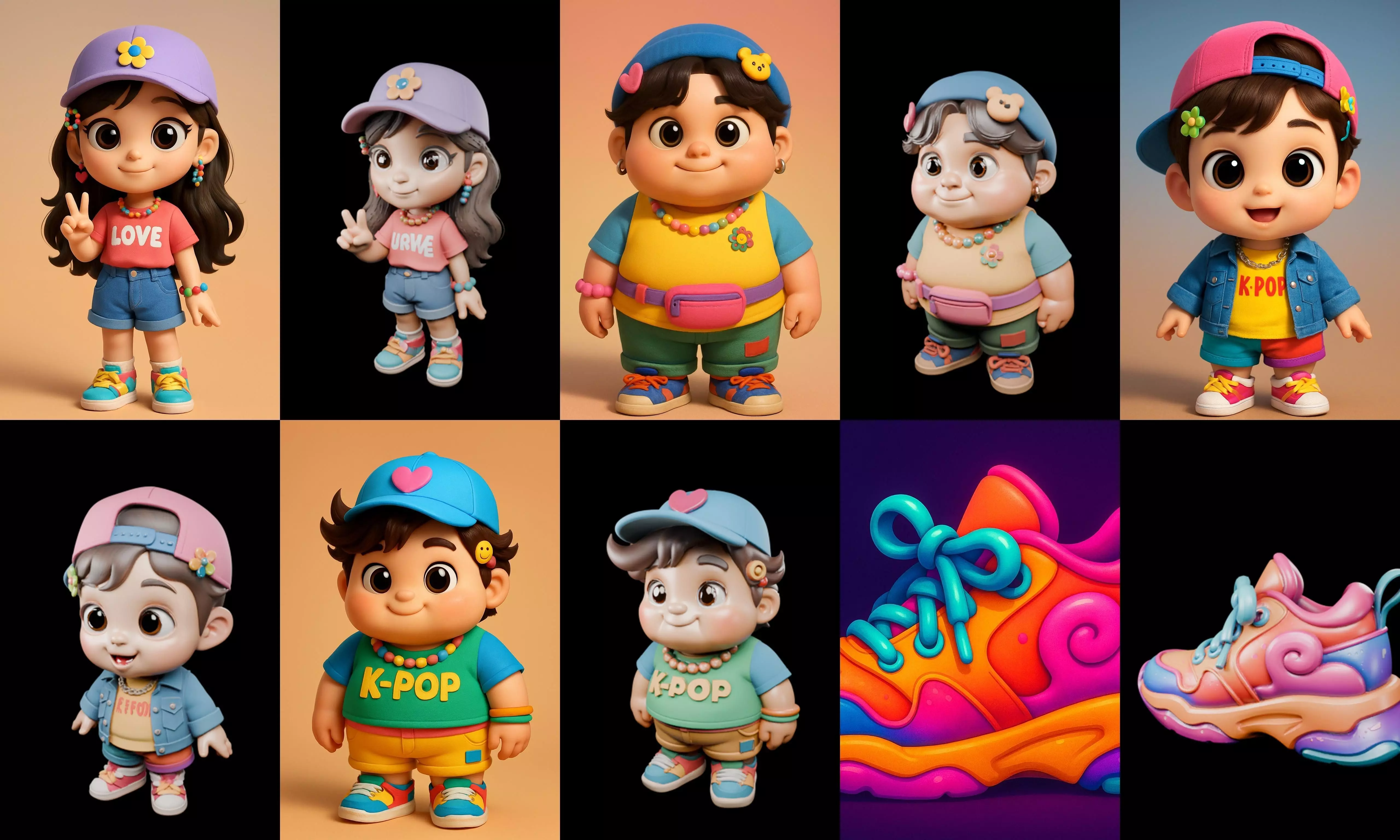 sweet figurine bundle 3 pack 100 glb 3D model_17