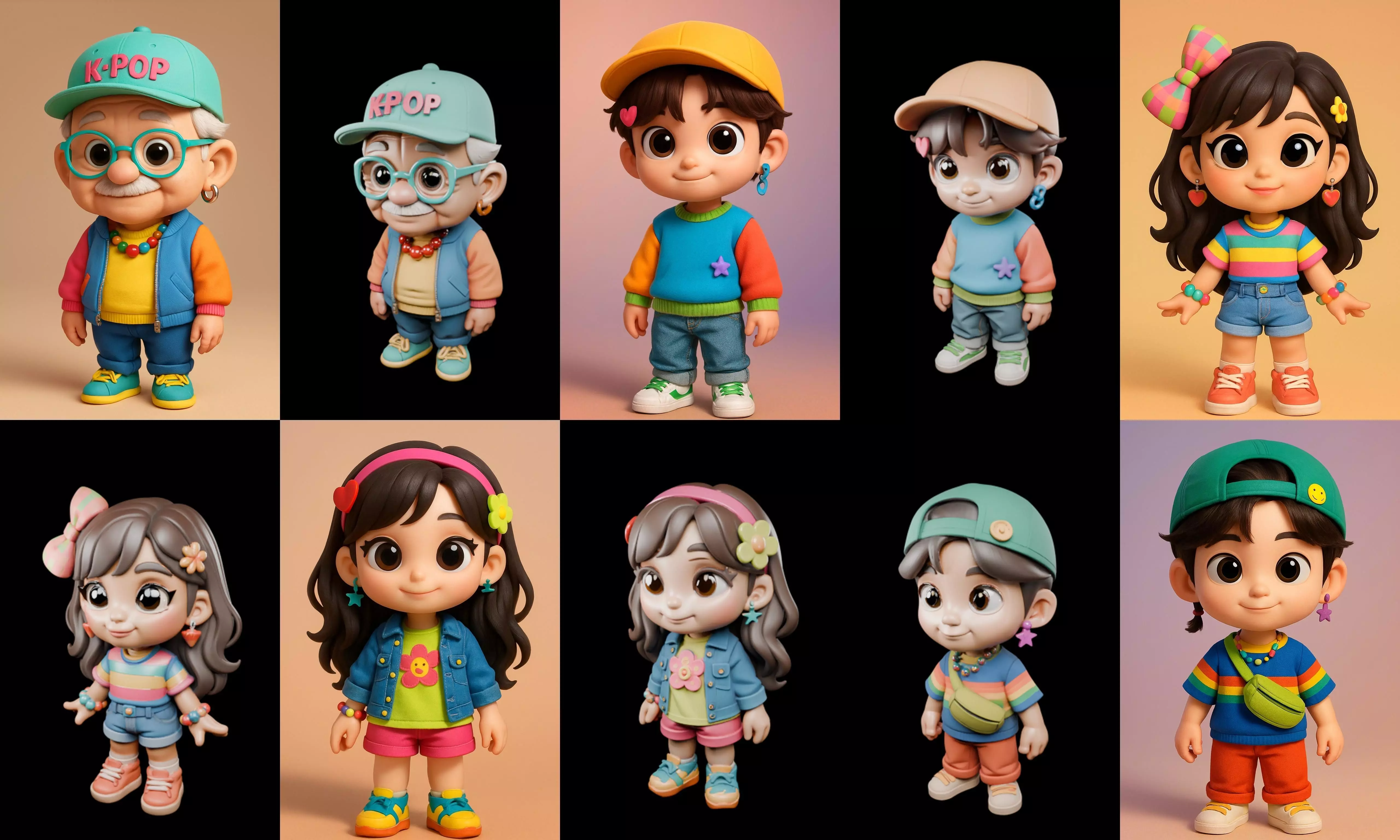 sweet figurine bundle 3 pack 100 glb 3D model_13