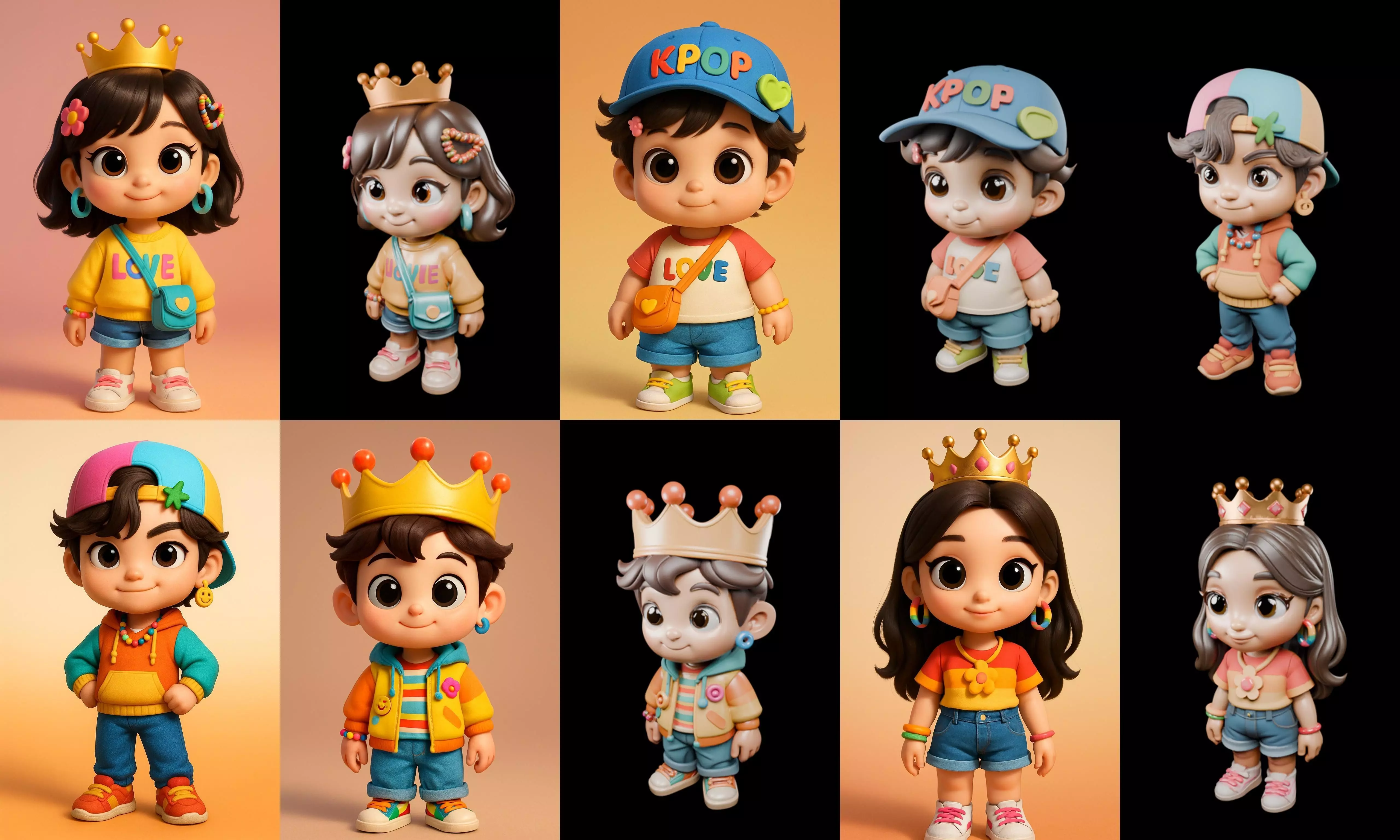 sweet figurine bundle 3 pack 100 glb 3D model_12