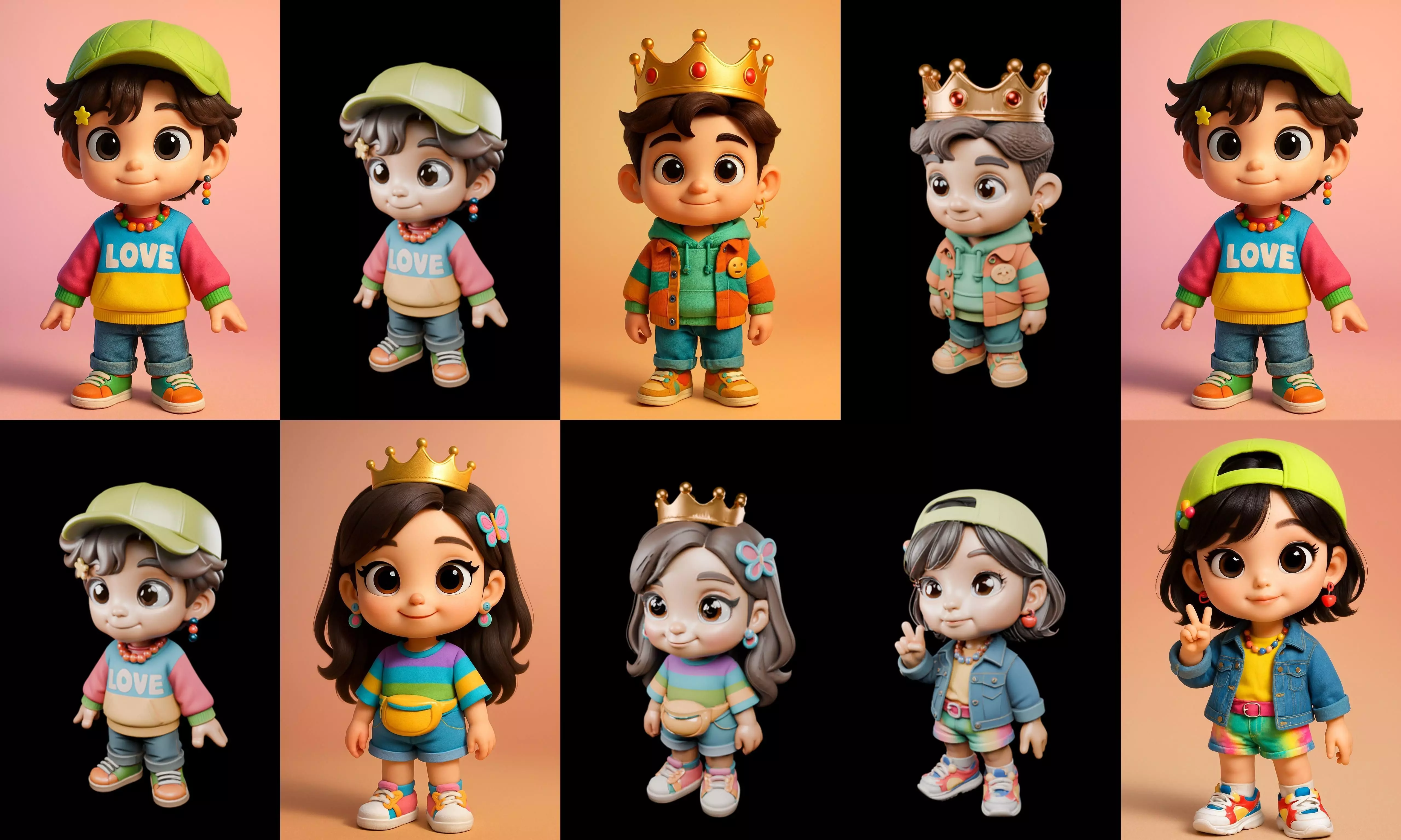 sweet figurine bundle 3 pack 100 glb 3D model_2