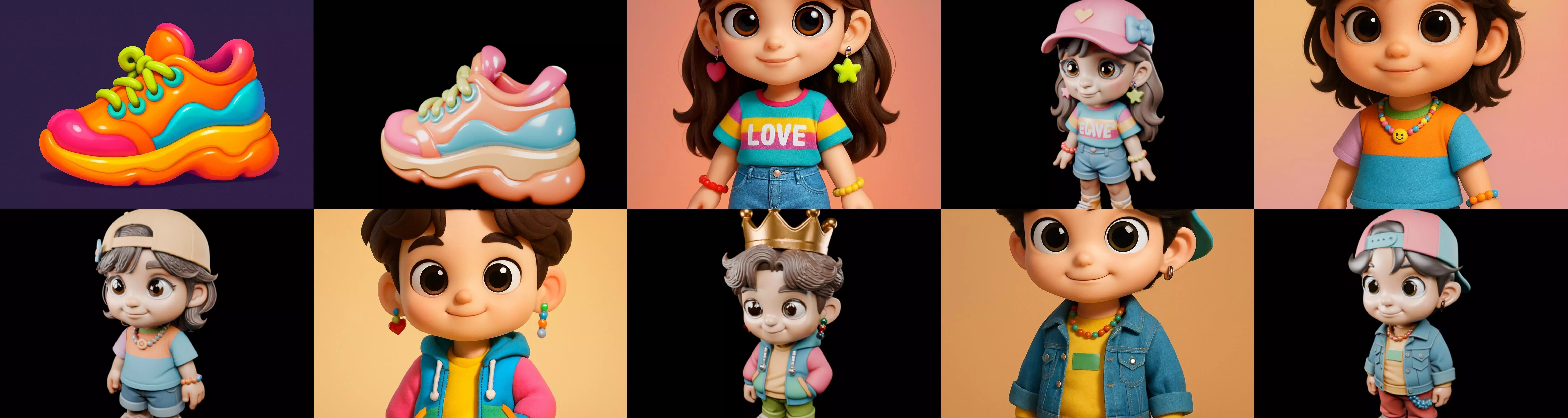 sweet figurine bundle 3 pack 100 glb 3D model_3