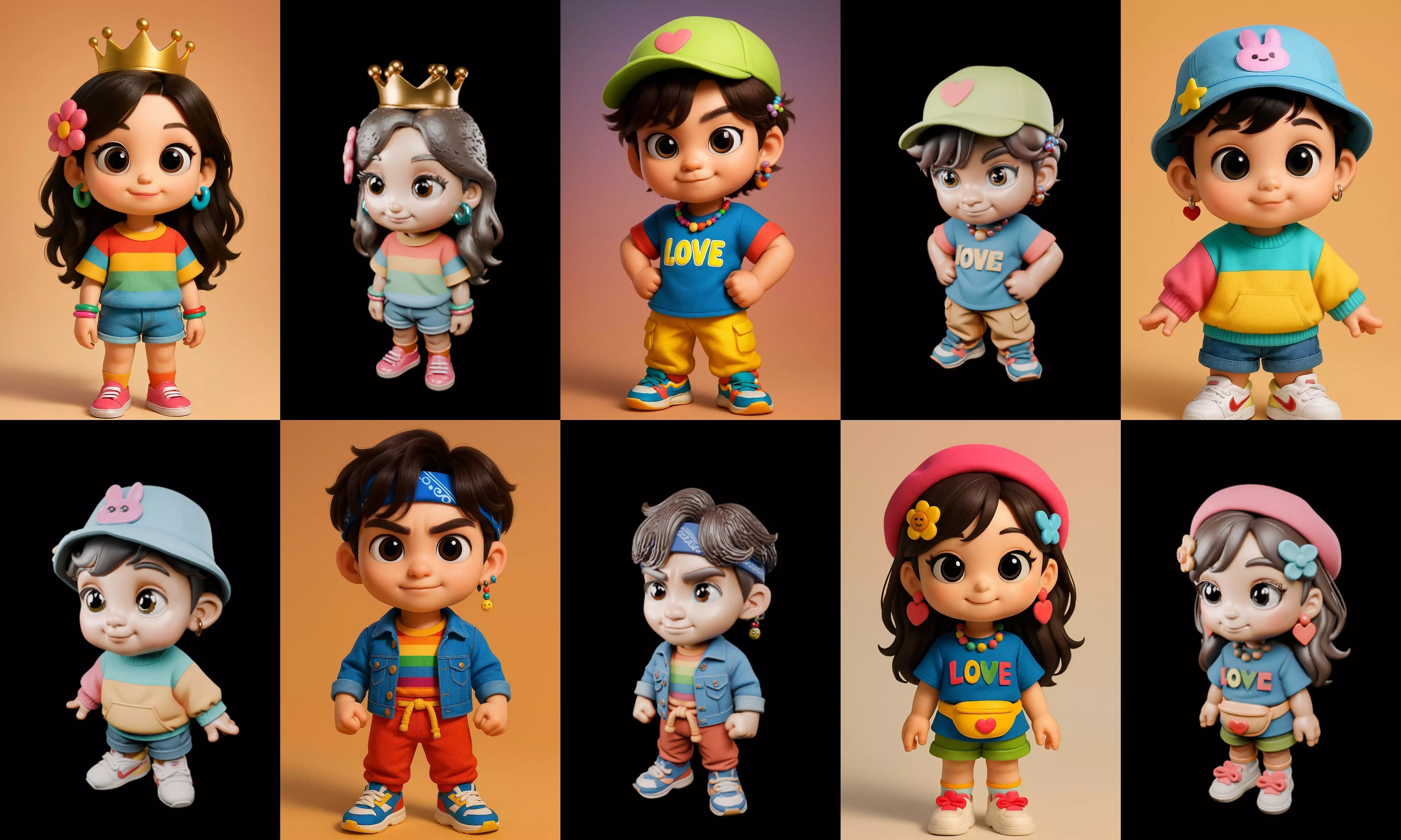 sweet figurine bundle 14 pack 100 glb 3D model_4