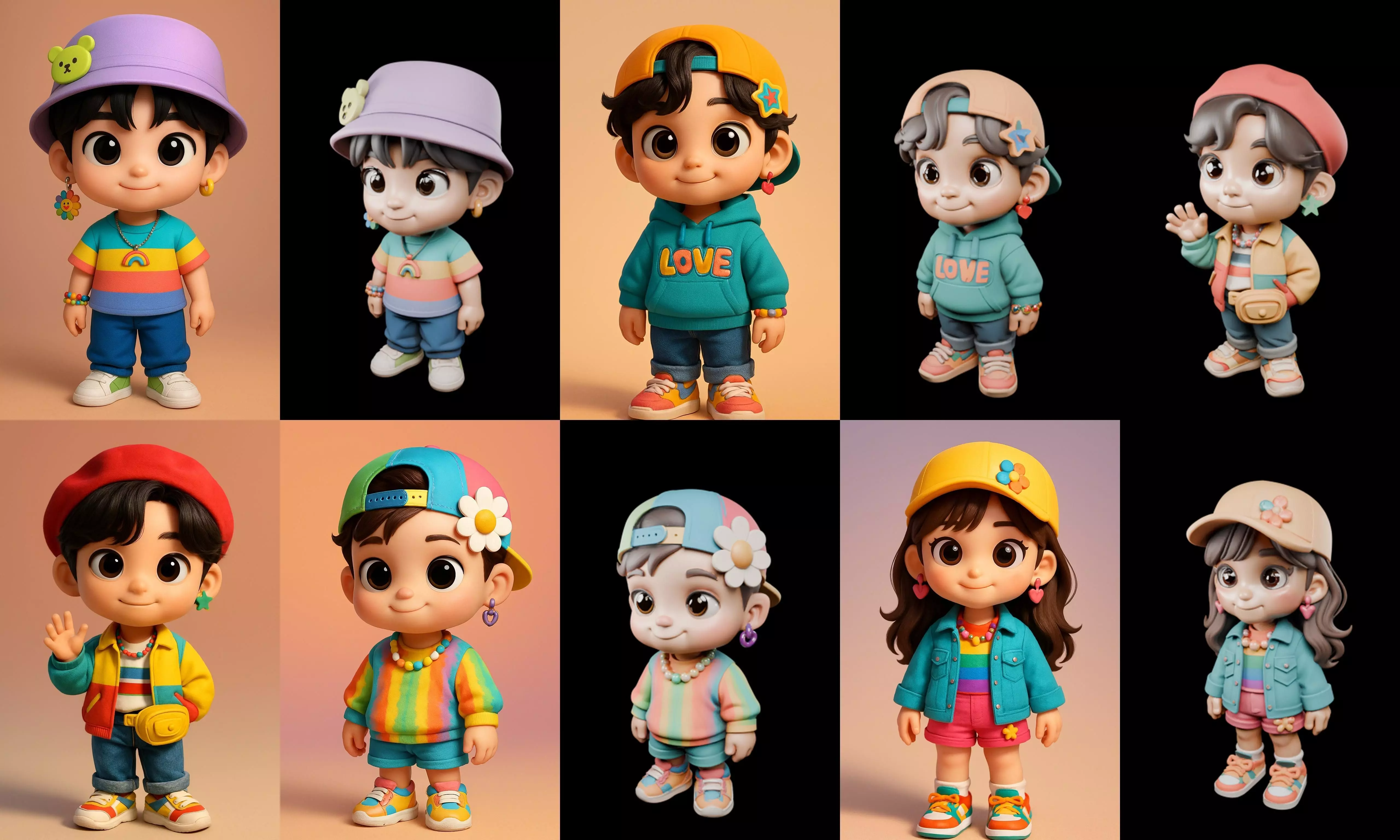 sweet figurine bundle 14 pack 100 glb 3D model_16