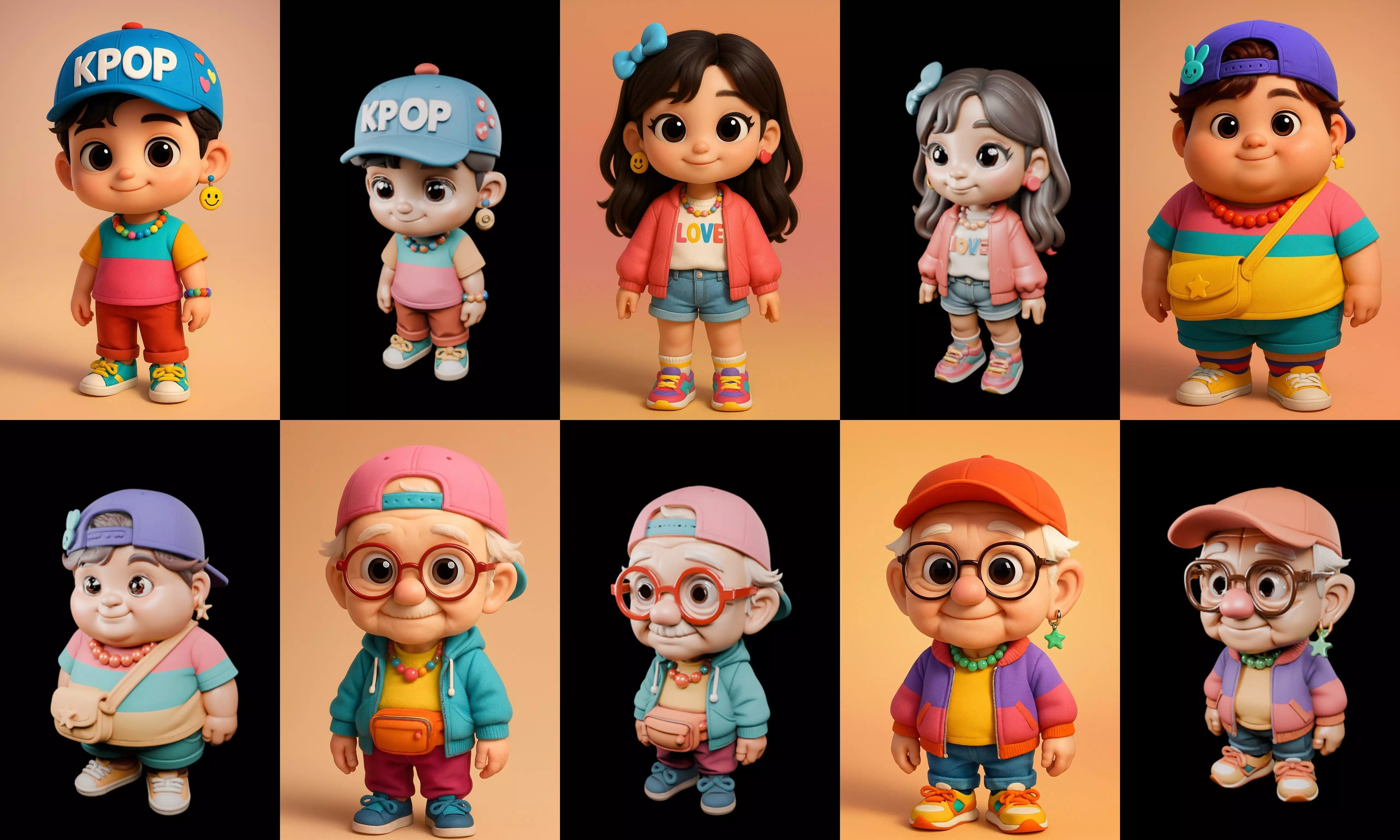 sweet figurine bundle 14 pack 100 glb 3D model_10