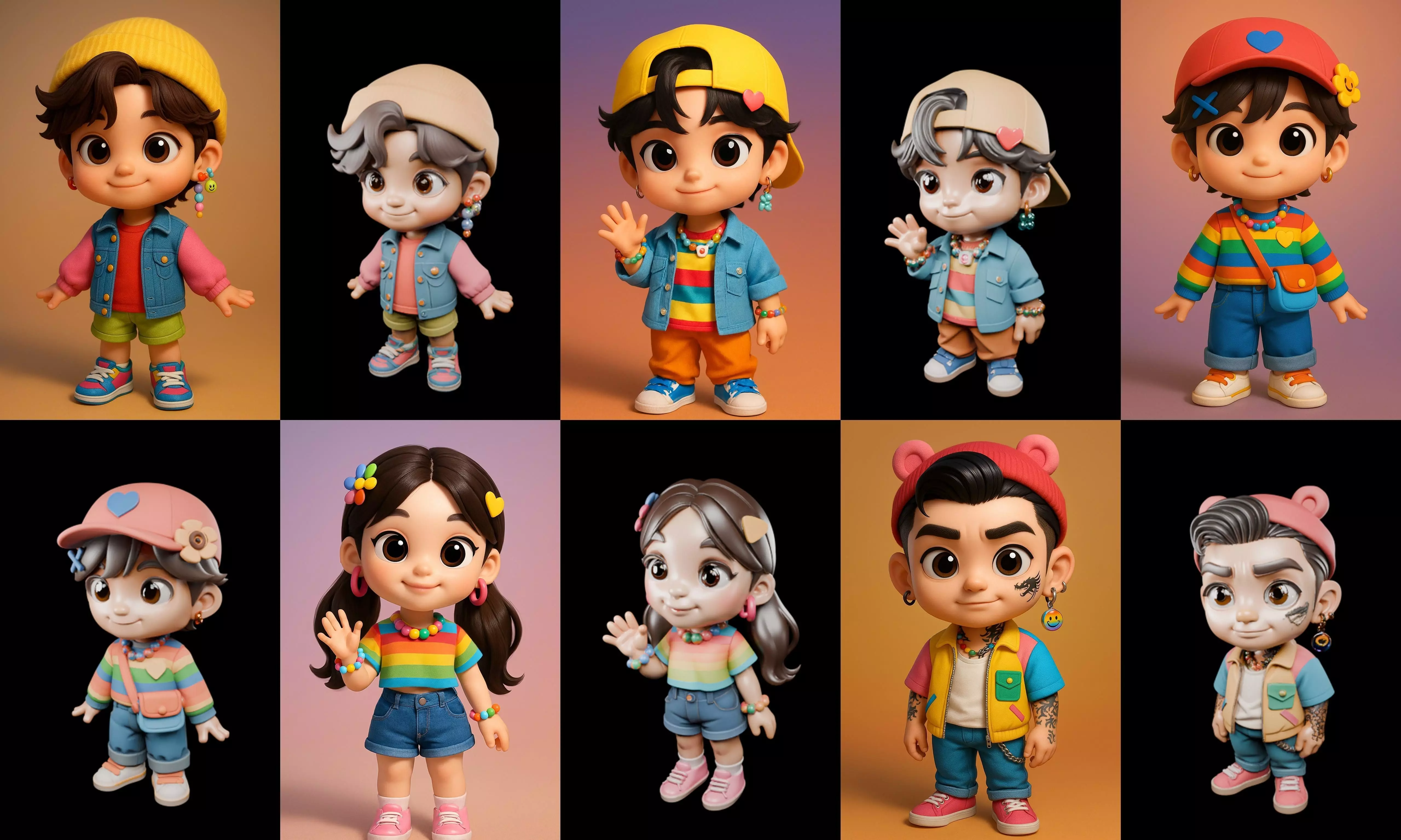 sweet figurine bundle 14 pack 100 glb 3D model_12