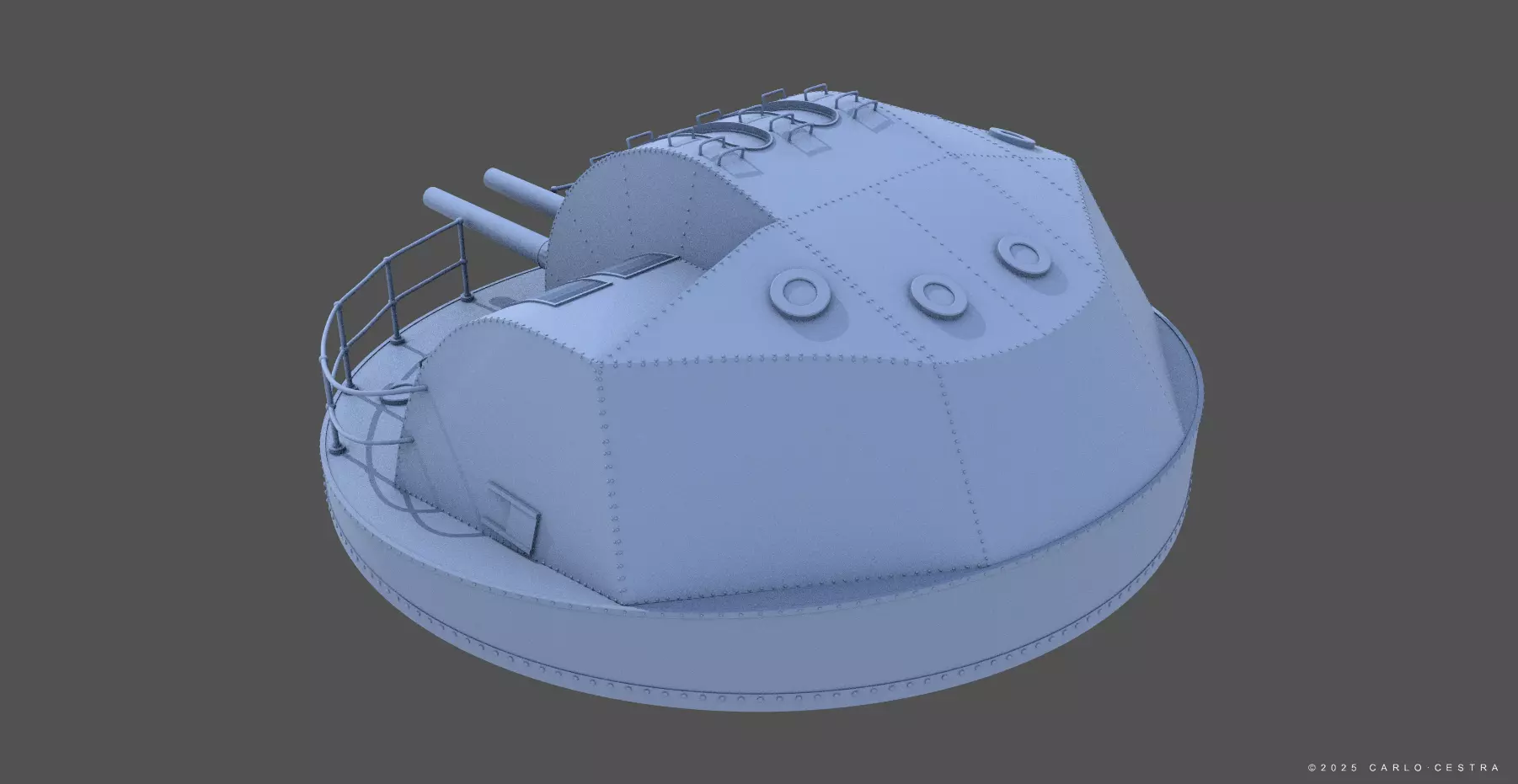 Japanese Type89 turret - Commercial license - 1-100 scale 3D print model_2