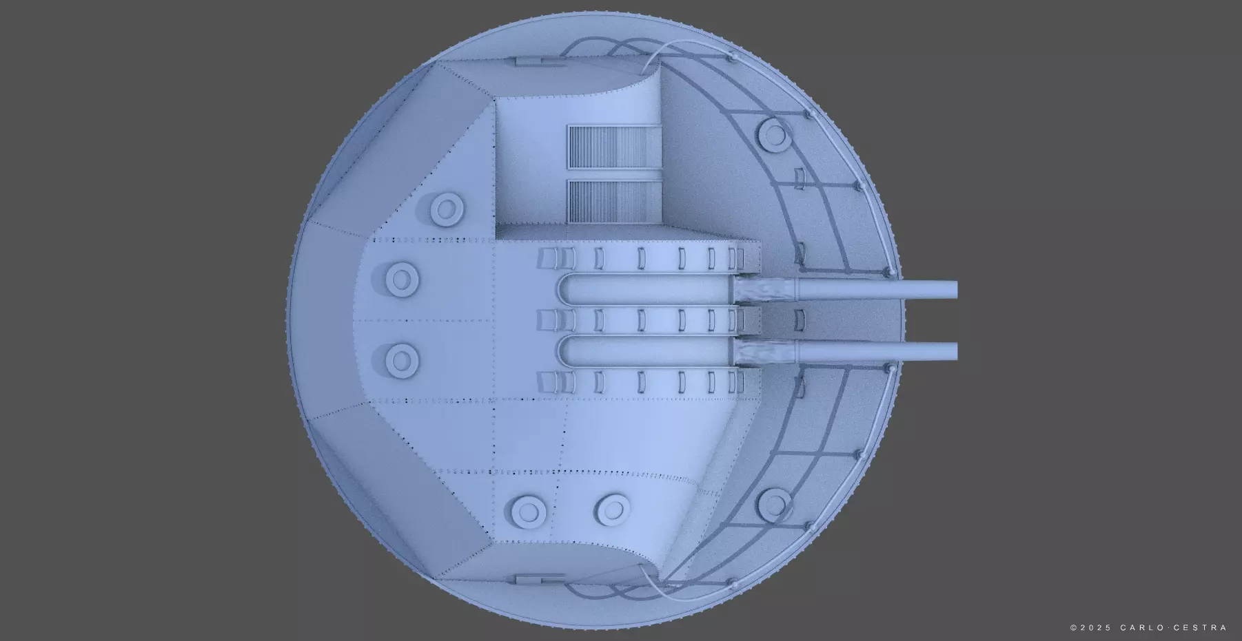 Japanese Type89 turret - Commercial license - 1-100 scale 3D print model_7