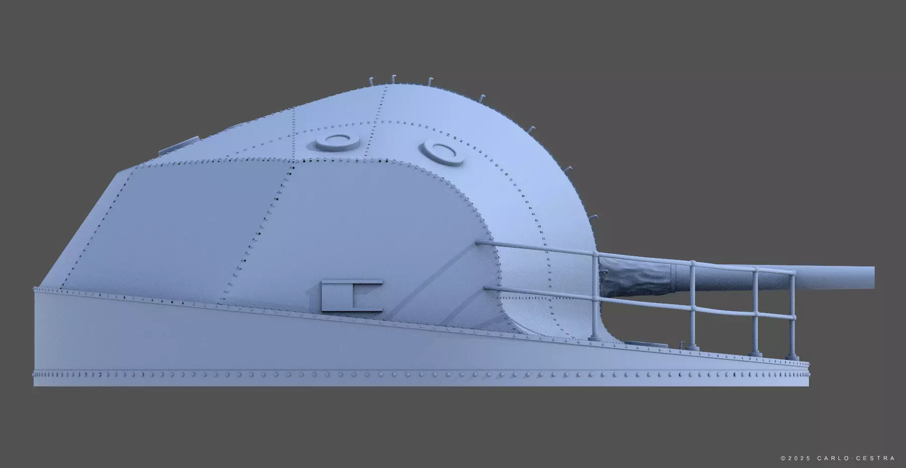 Japanese Type89 turret - Commercial license - 1-100 scale 3D print model_5