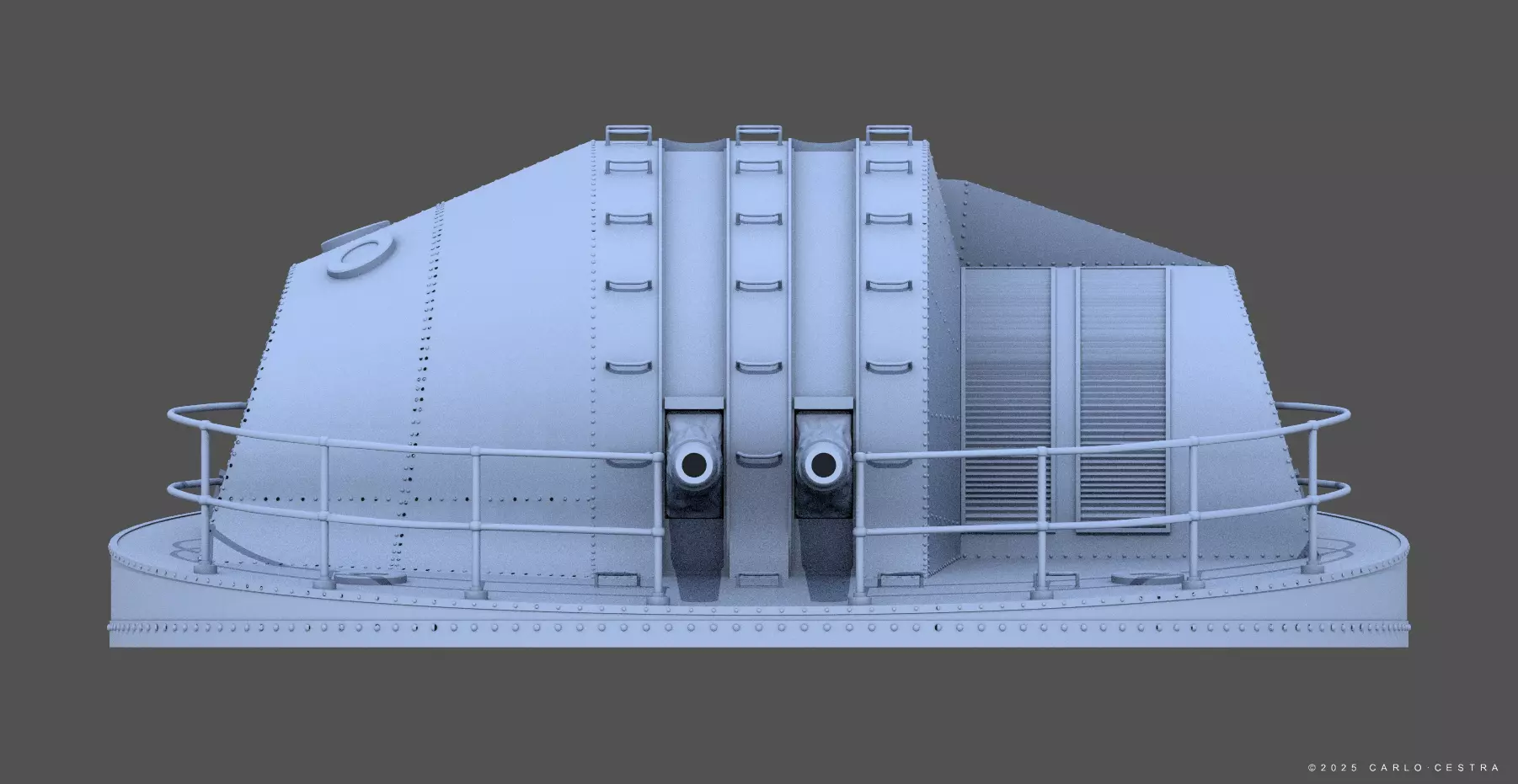 Japanese Type89 turret - Commercial license - 1-100 scale 3D print model_6