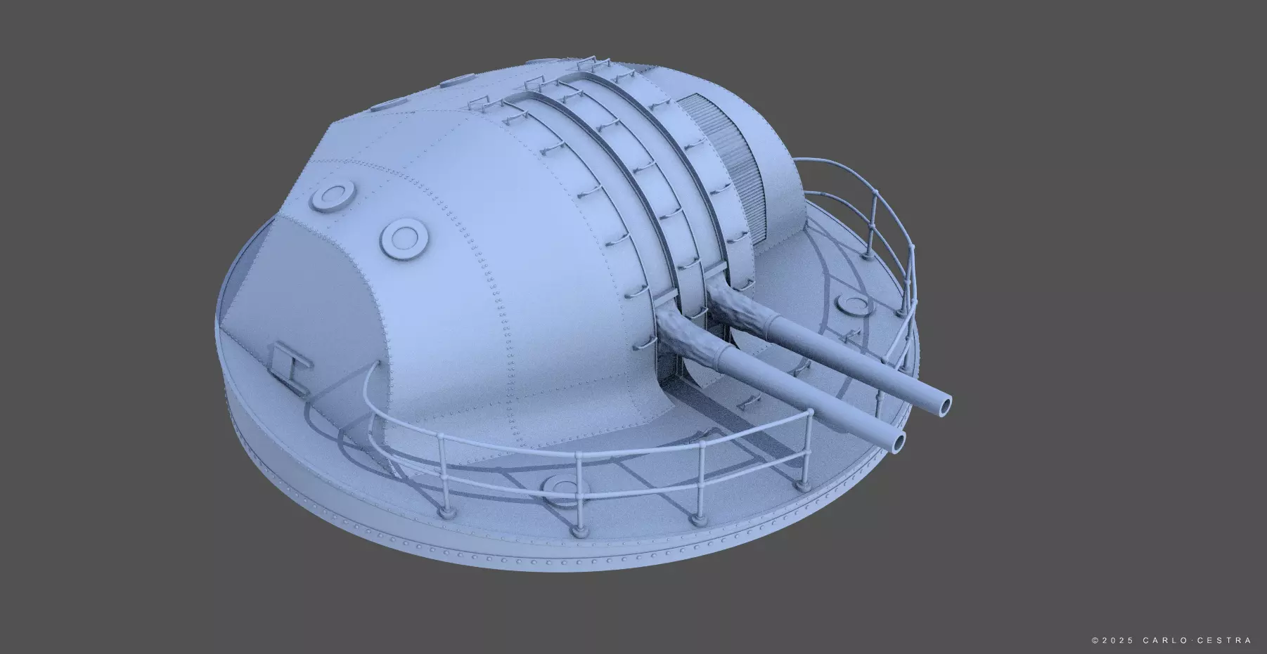Japanese Type89 turret - Commercial license - 1-100 scale 3D print model_0
