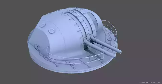 Japanese Type89 turret - Commercial license - 1-100 scale 3D print model Japanese Type89 turret - Commercial license - 1-100 scale 3D print model