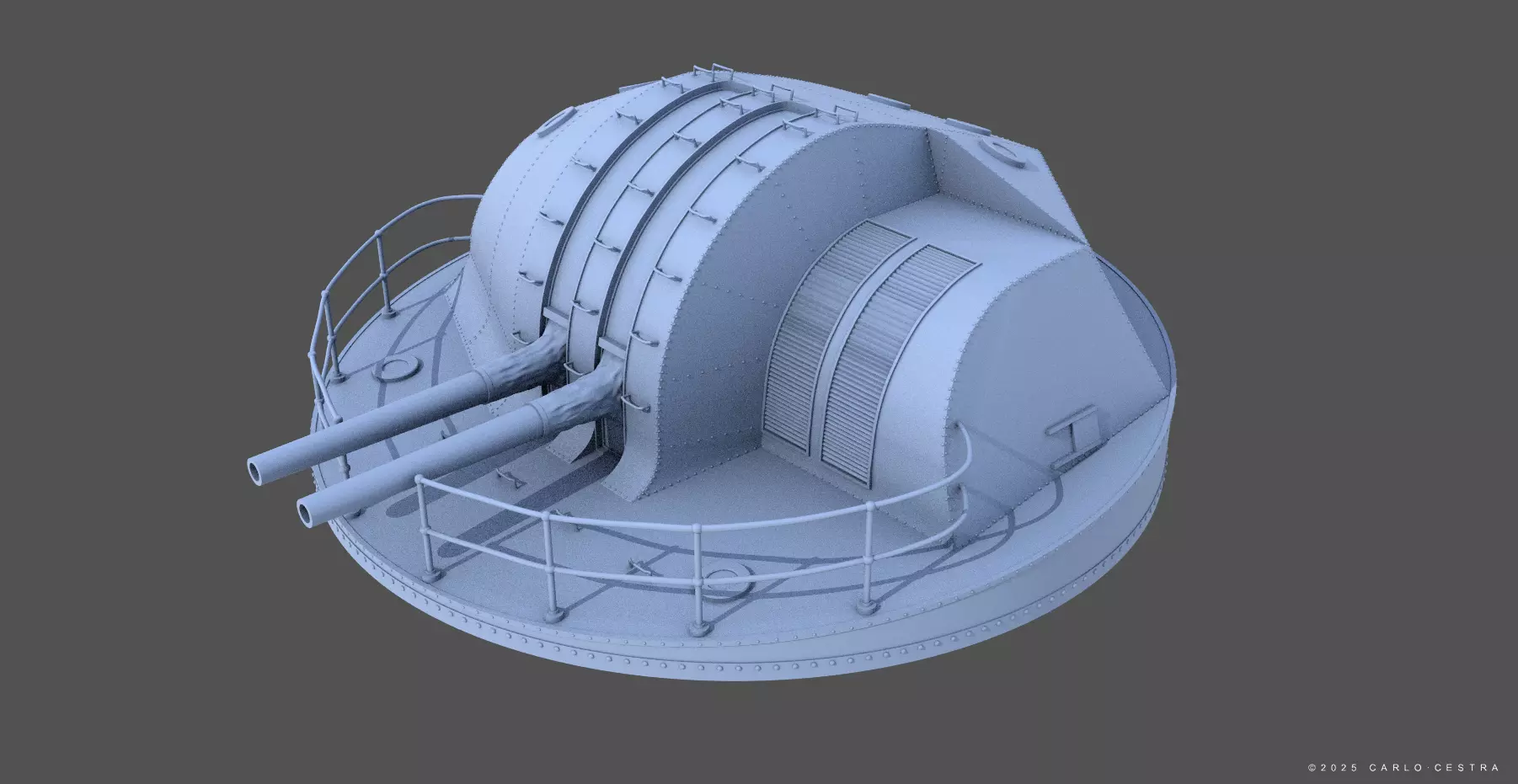 Japanese Type89 turret - Commercial license - 1-100 scale 3D print model_3