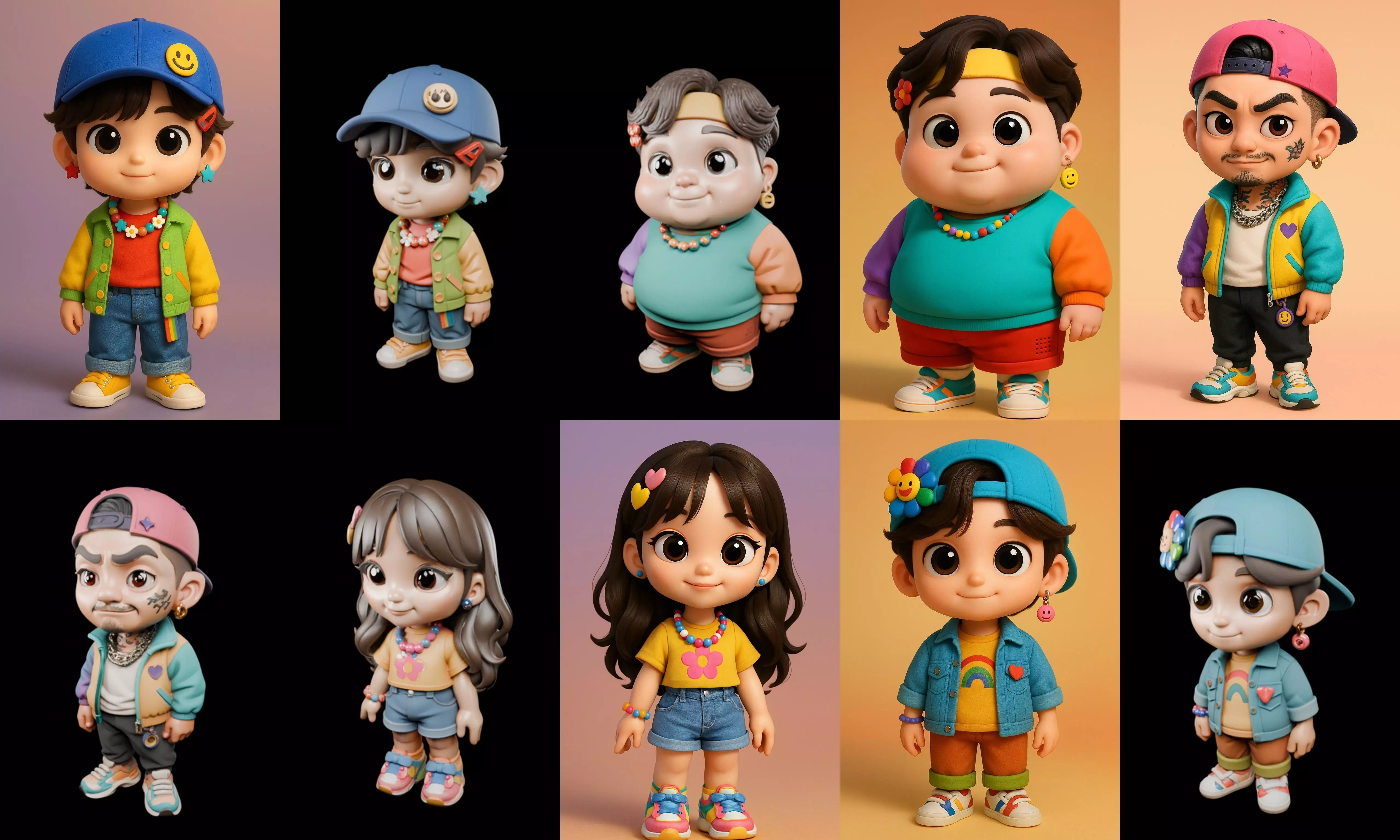 sweet figurine bundle 1 pack 100 glb 3D model_8