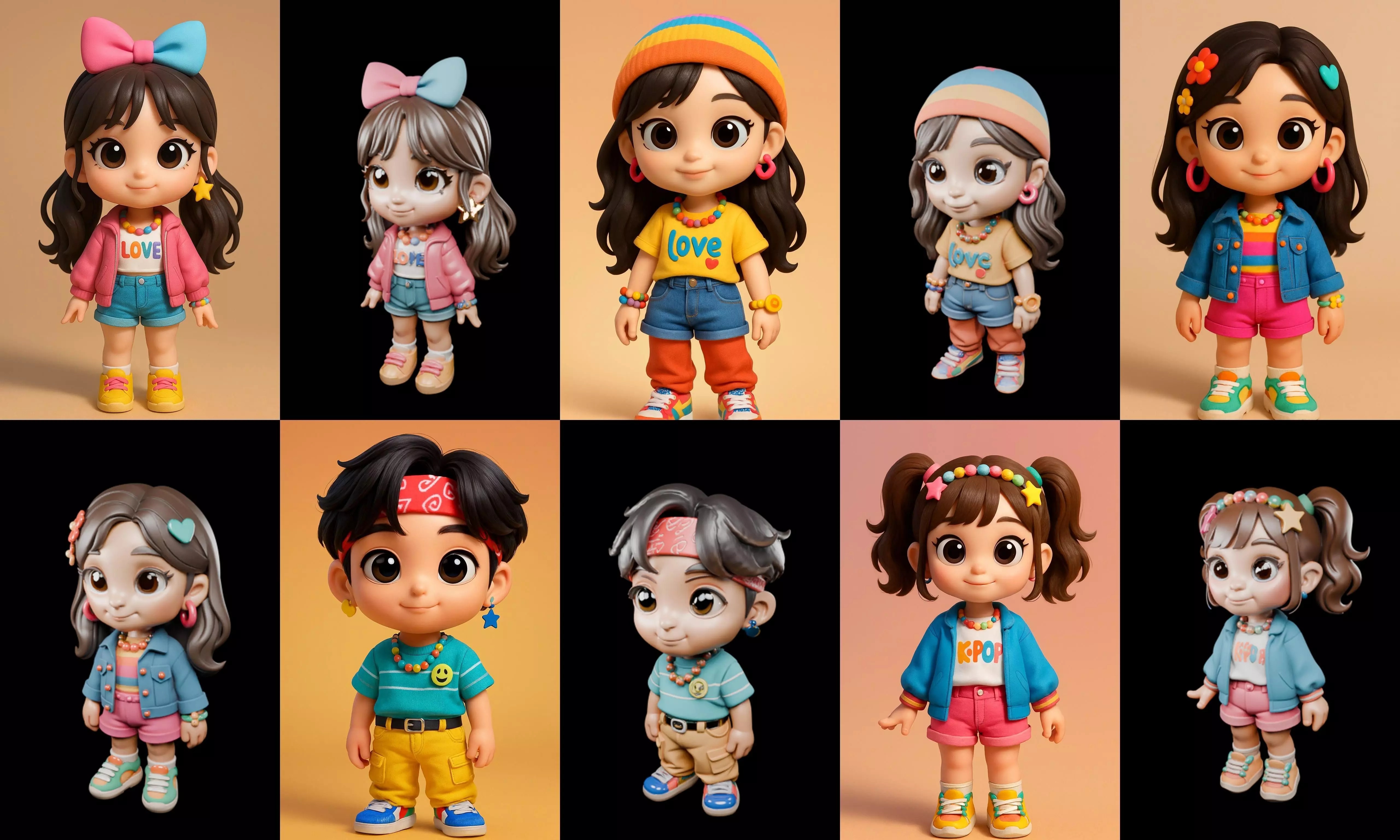 sweet figurine bundle 1 pack 100 glb 3D model_0