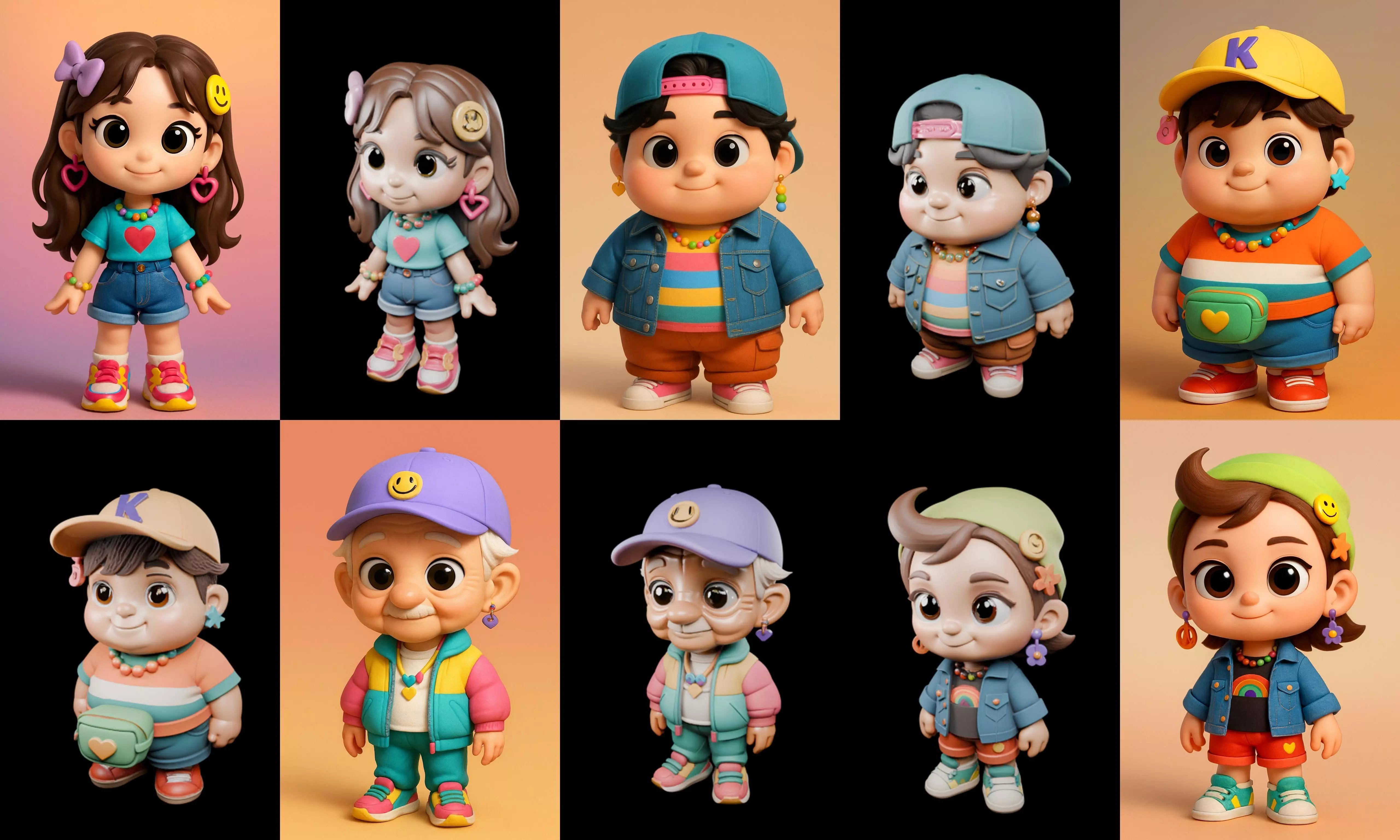 sweet figurine bundle 1 pack 100 glb 3D model_10