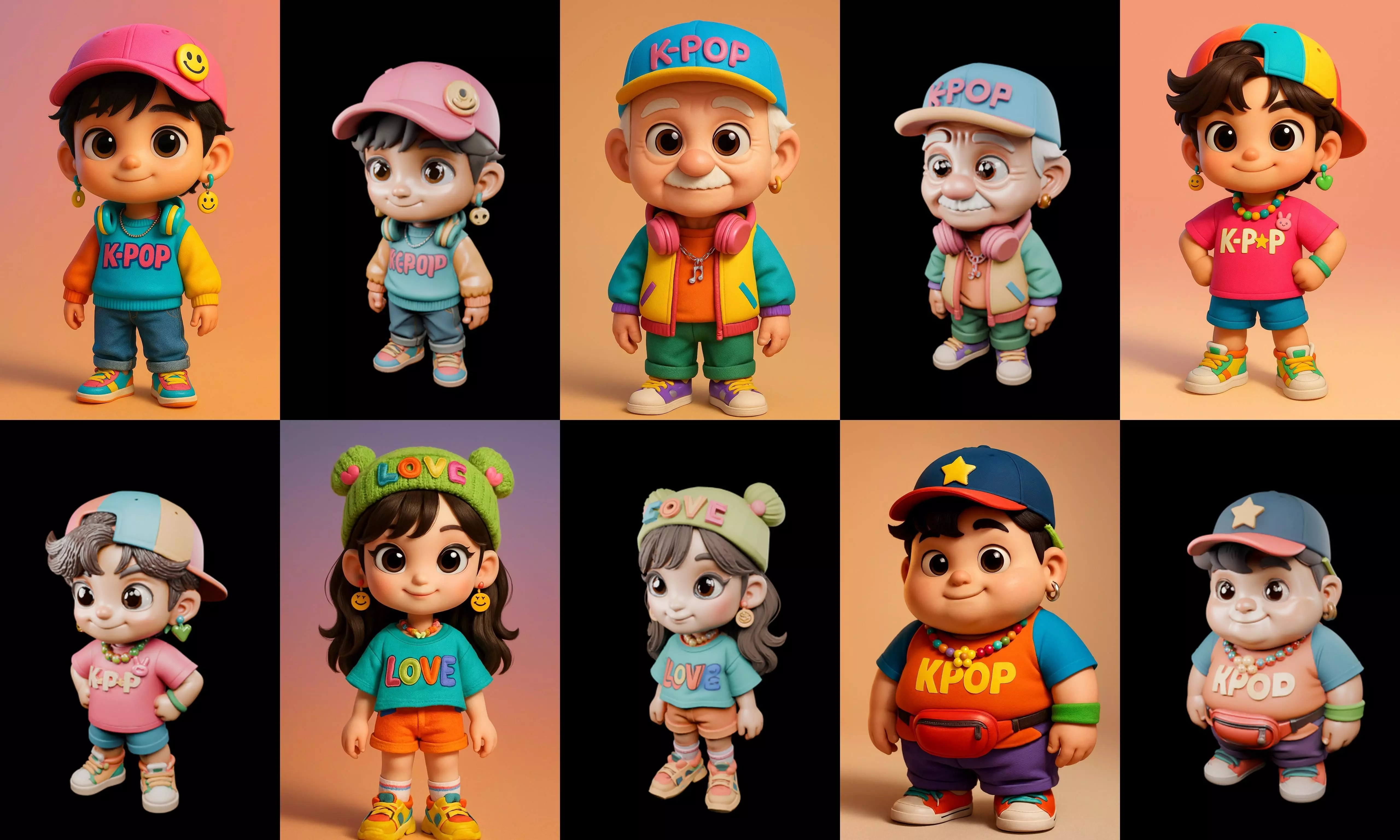 sweet figurine bundle 1 pack 100 glb 3D model_3