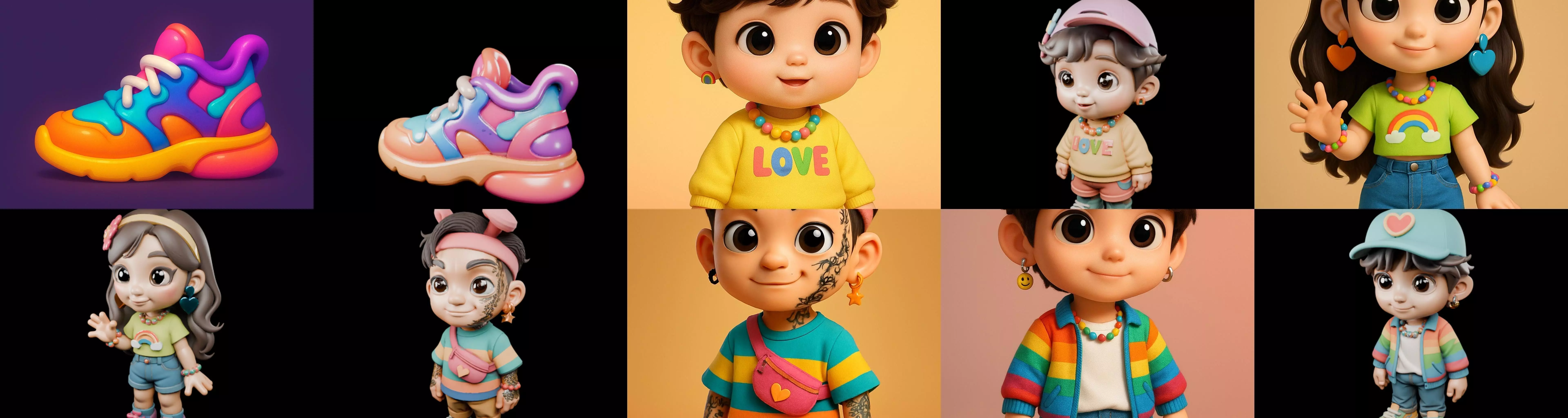 sweet figurine bundle 1 pack 100 glb 3D model_1