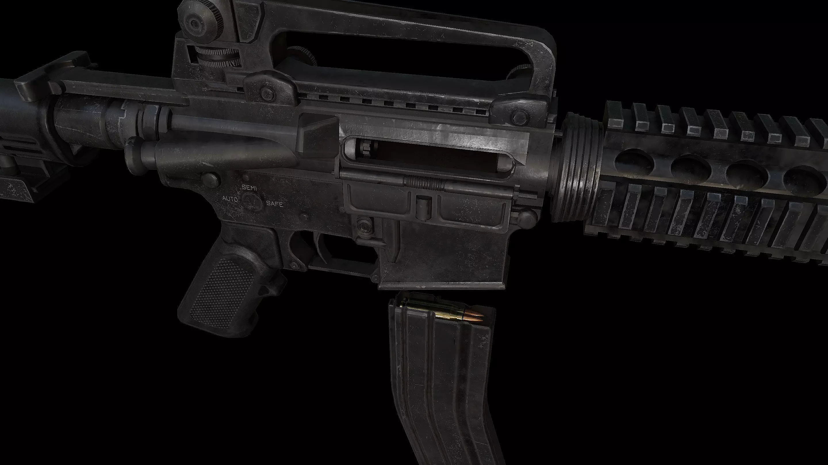 M4A1 AR-15 Carbine Assaultrifle Low-poly 3D model_7