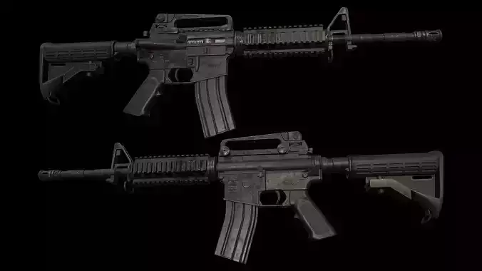 M4A1 AR-15 Carbine Assaultrifle Low-poly 3D model M4A1 AR-15 Carbine Assaultrifle Low-poly 3D model