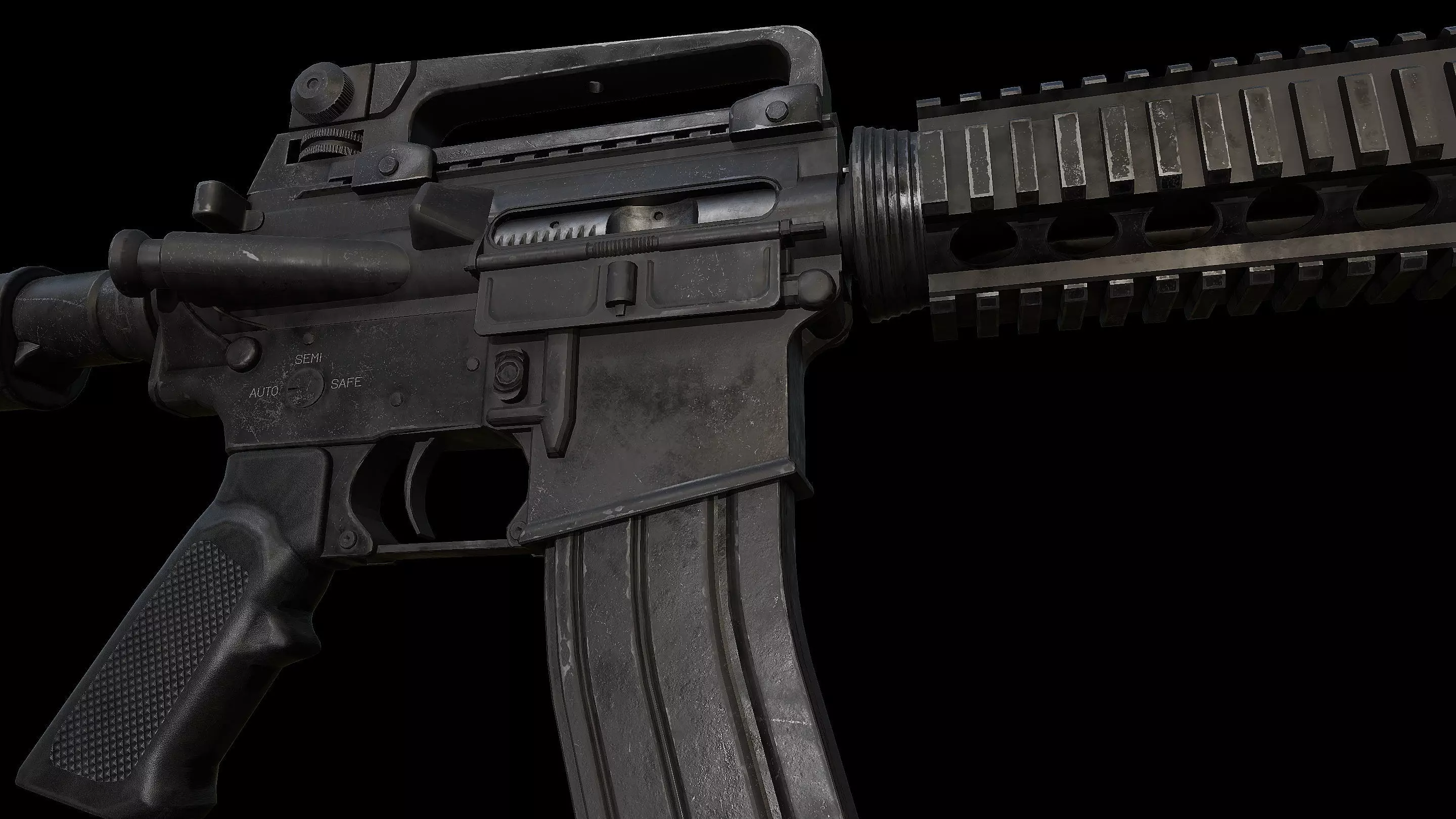 M4A1 AR-15 Carbine Assaultrifle Low-poly 3D model_9