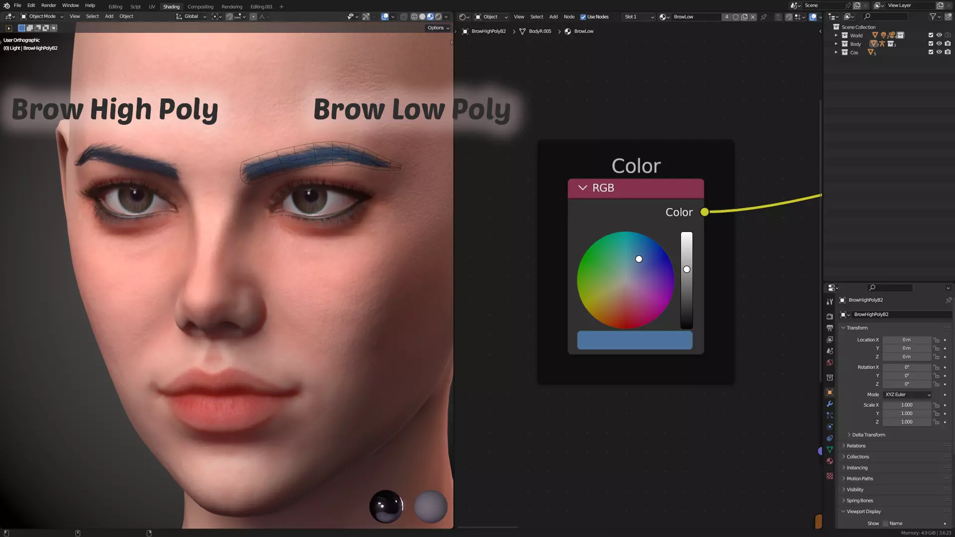 Female with ABS Casual EEVEE BLENDER 3D model_9