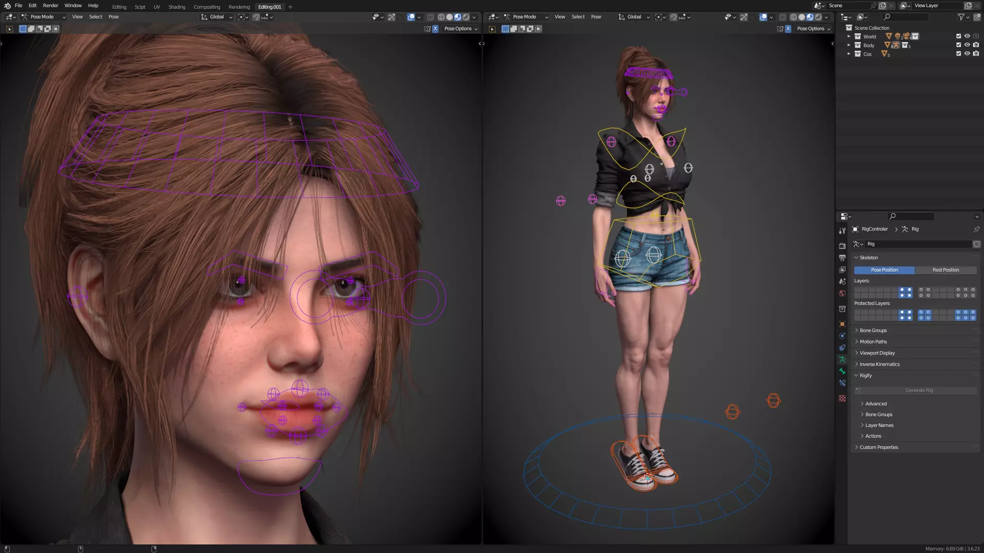 Female with ABS Casual EEVEE BLENDER 3D model_18