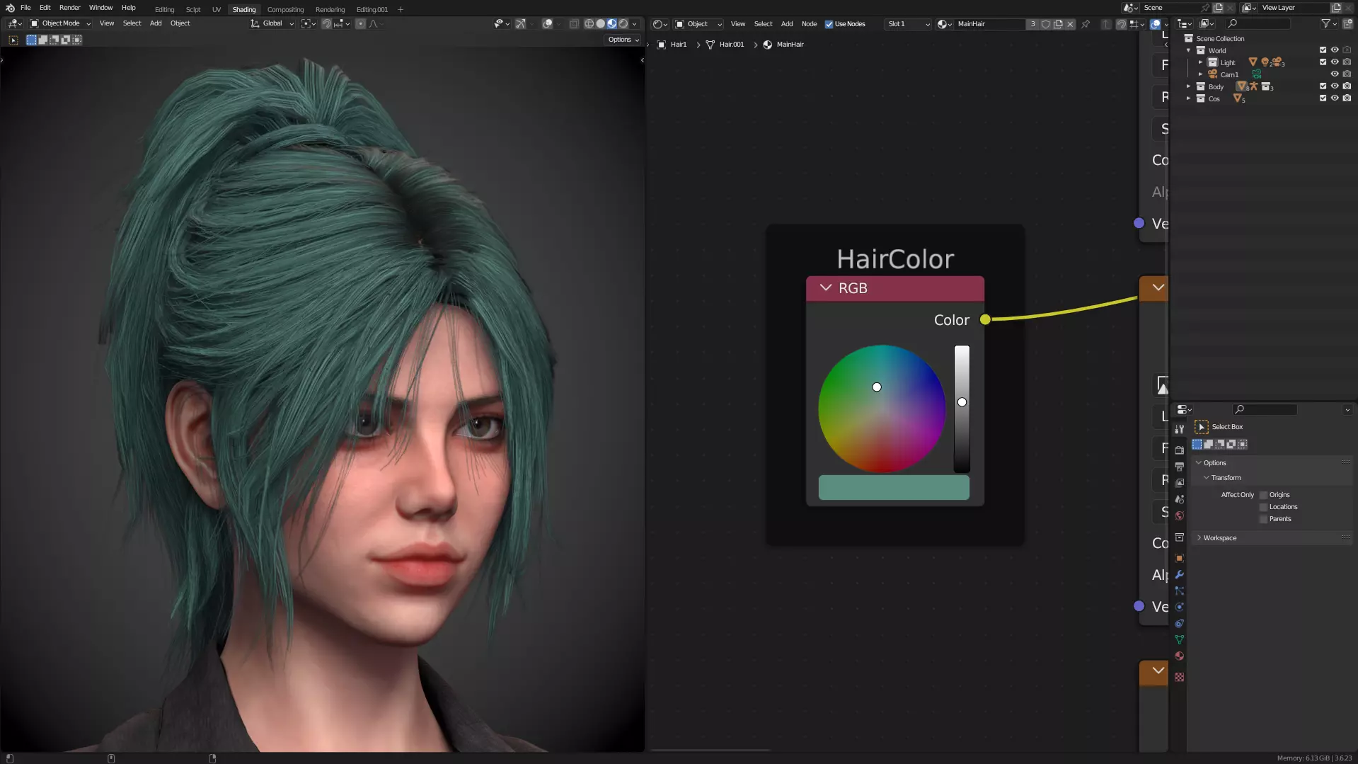 Female with ABS Casual EEVEE BLENDER 3D model_7