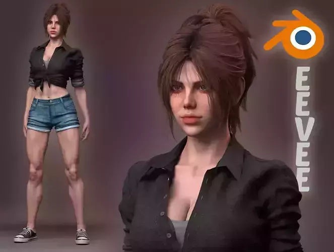 Female with ABS Casual EEVEE BLENDER