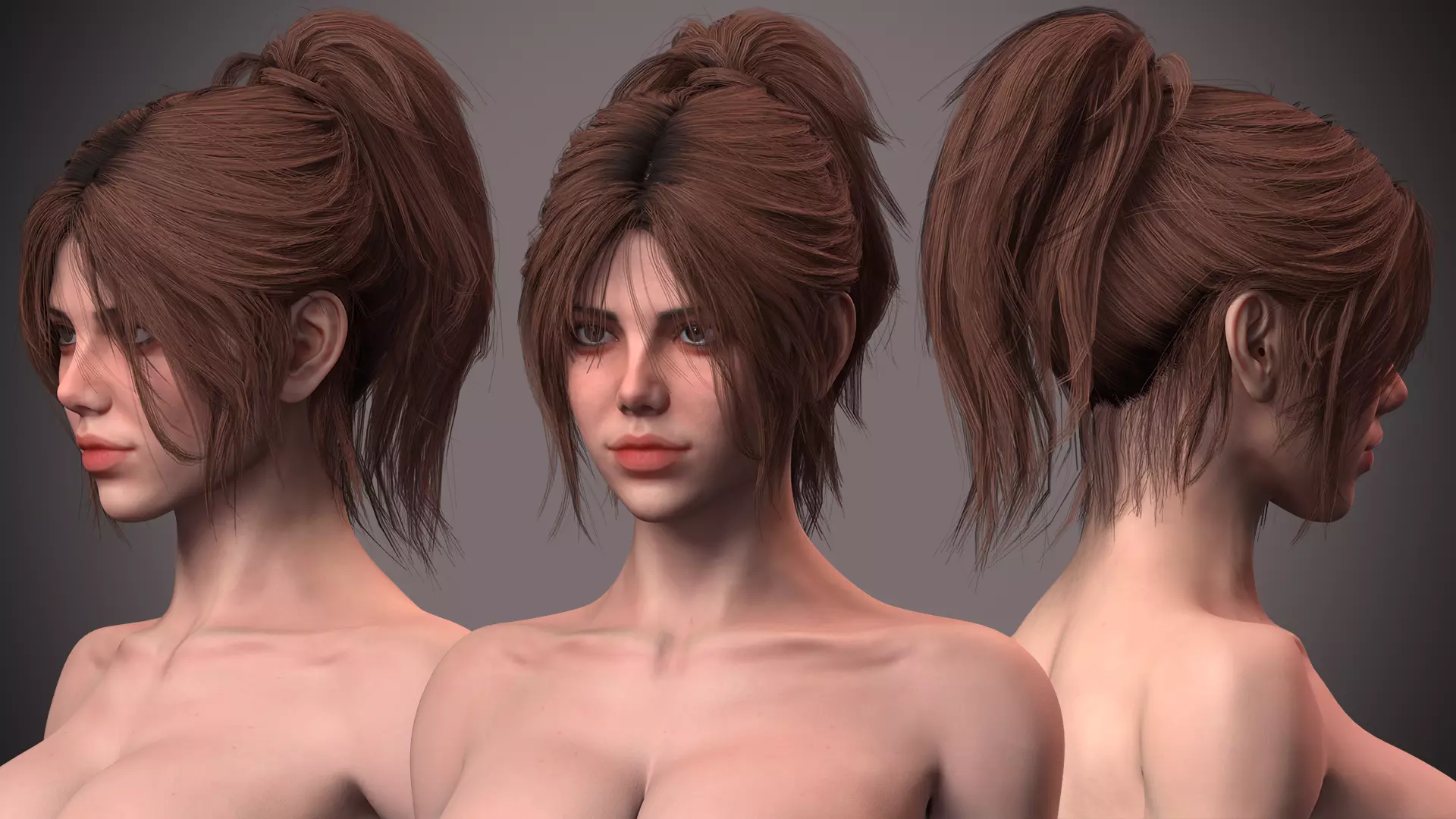 Female with ABS Casual EEVEE BLENDER 3D model_2