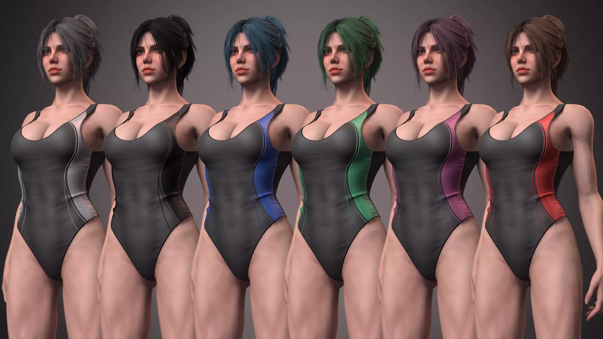 Female with ABS Casual EEVEE BLENDER 3D model_6