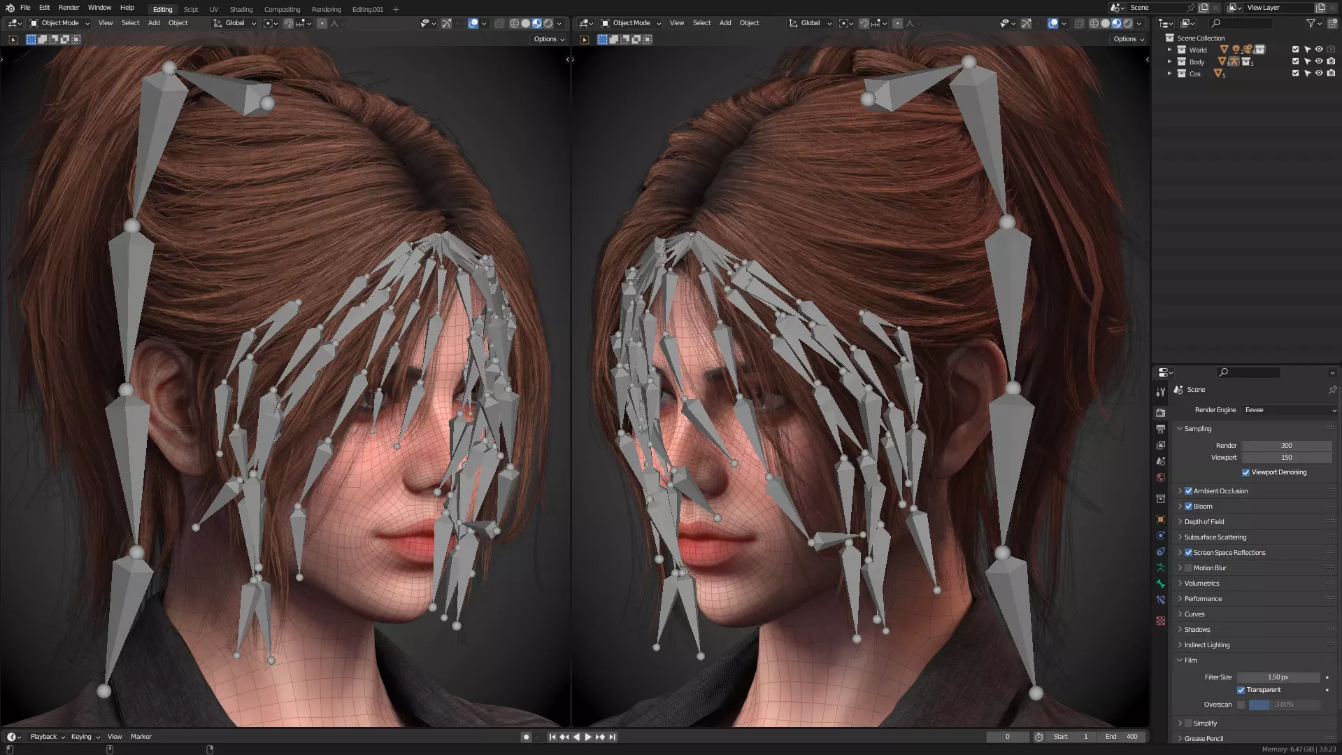 Female with ABS Casual EEVEE BLENDER 3D model_21