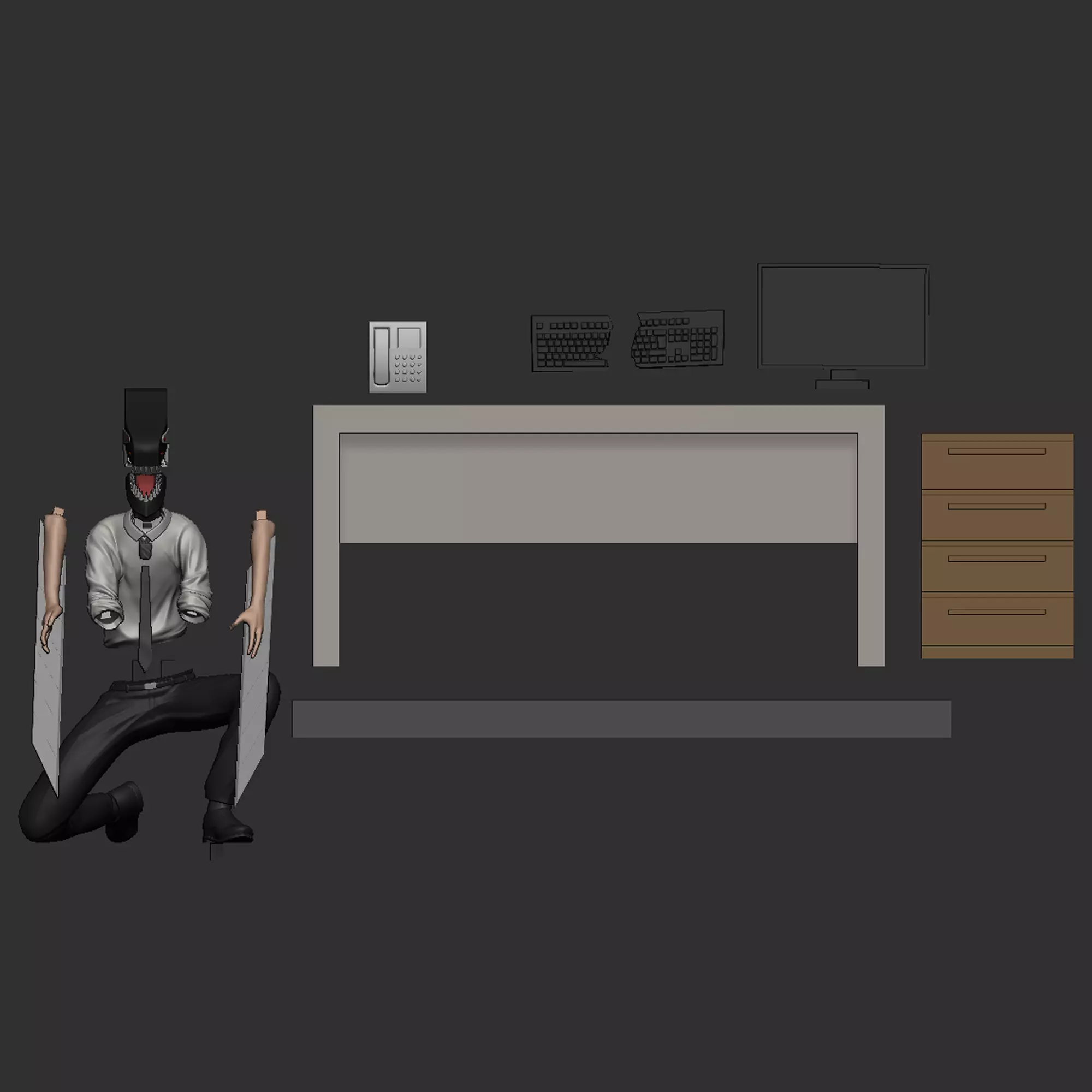 Office man Free 3D print model_4